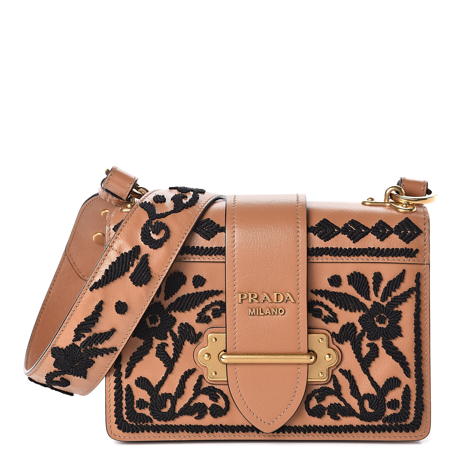 prada embroidered cahier bag