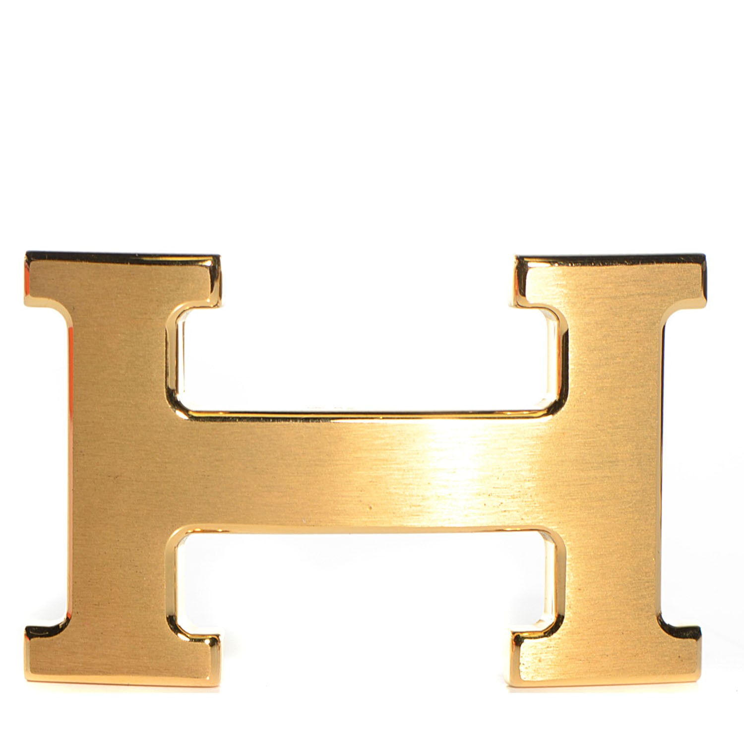 HERMES Brushed 32mm H Belt Buckle Gold Plated 103417