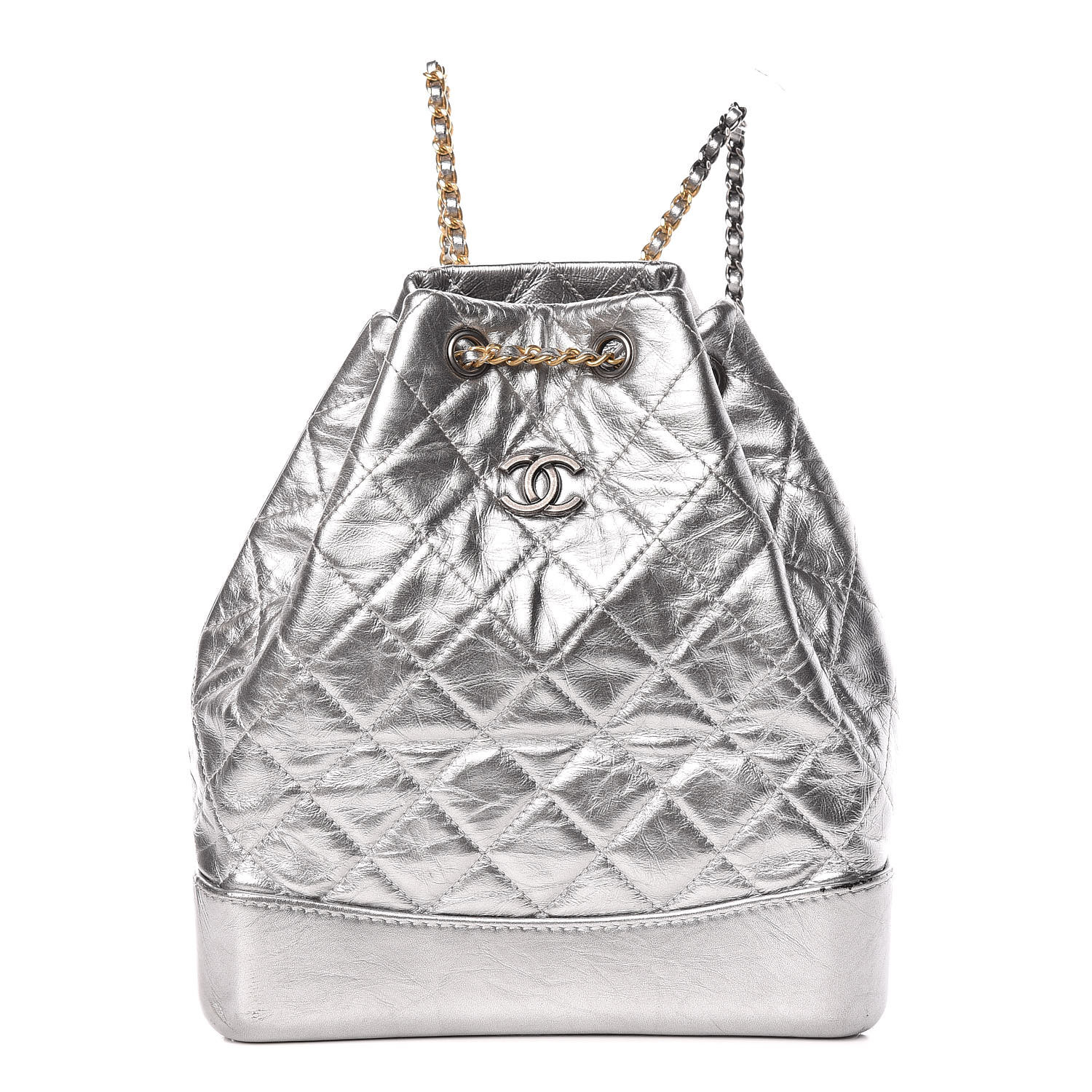chanel backpack silver