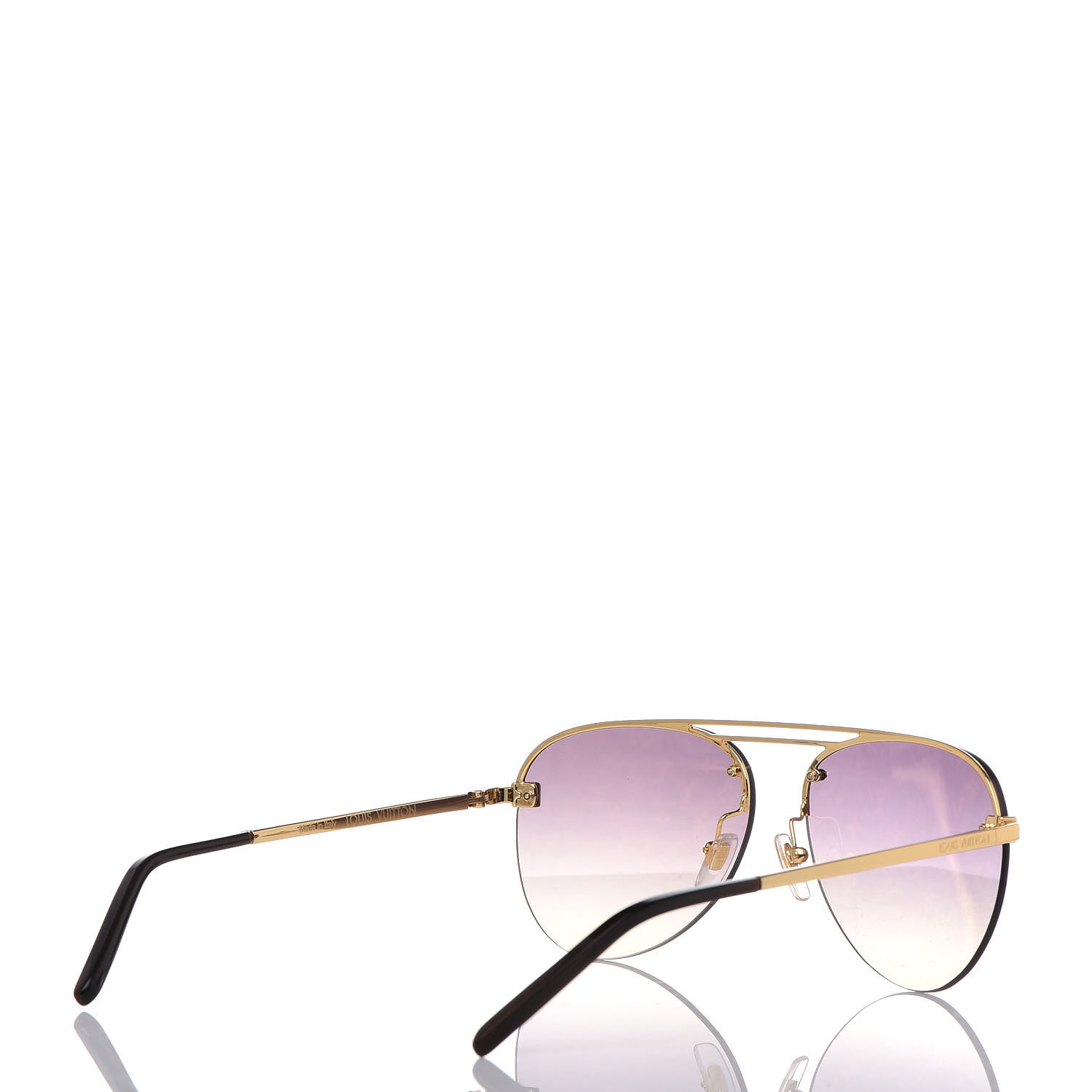 LOUIS VUITTON Clockwise Sunglasses Z1020E Gold 404162