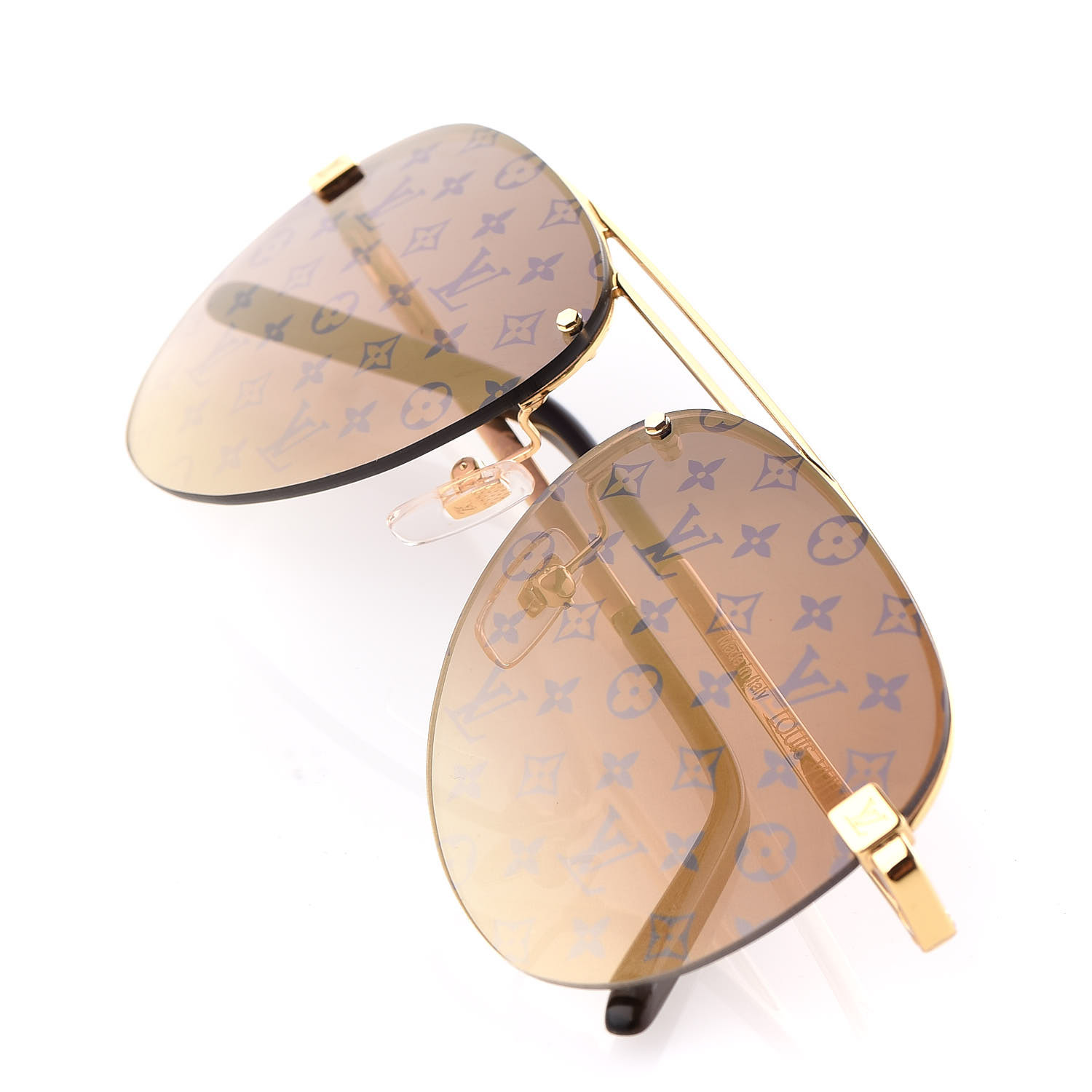 LOUIS VUITTON Clockwise Sunglasses Z1020E Gold 404162