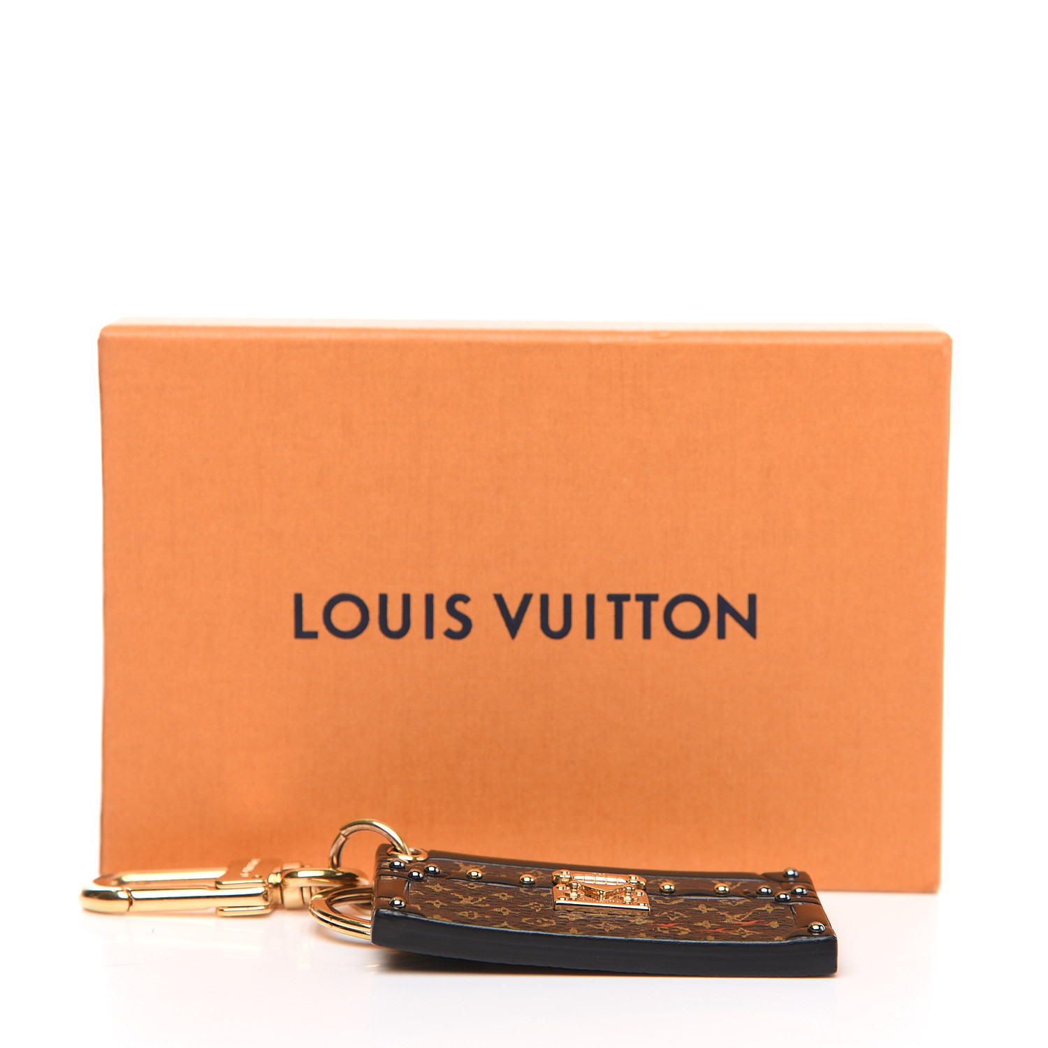 LOUIS VUITTON Petite Malle Bag Charm Key Holder Brown 575969