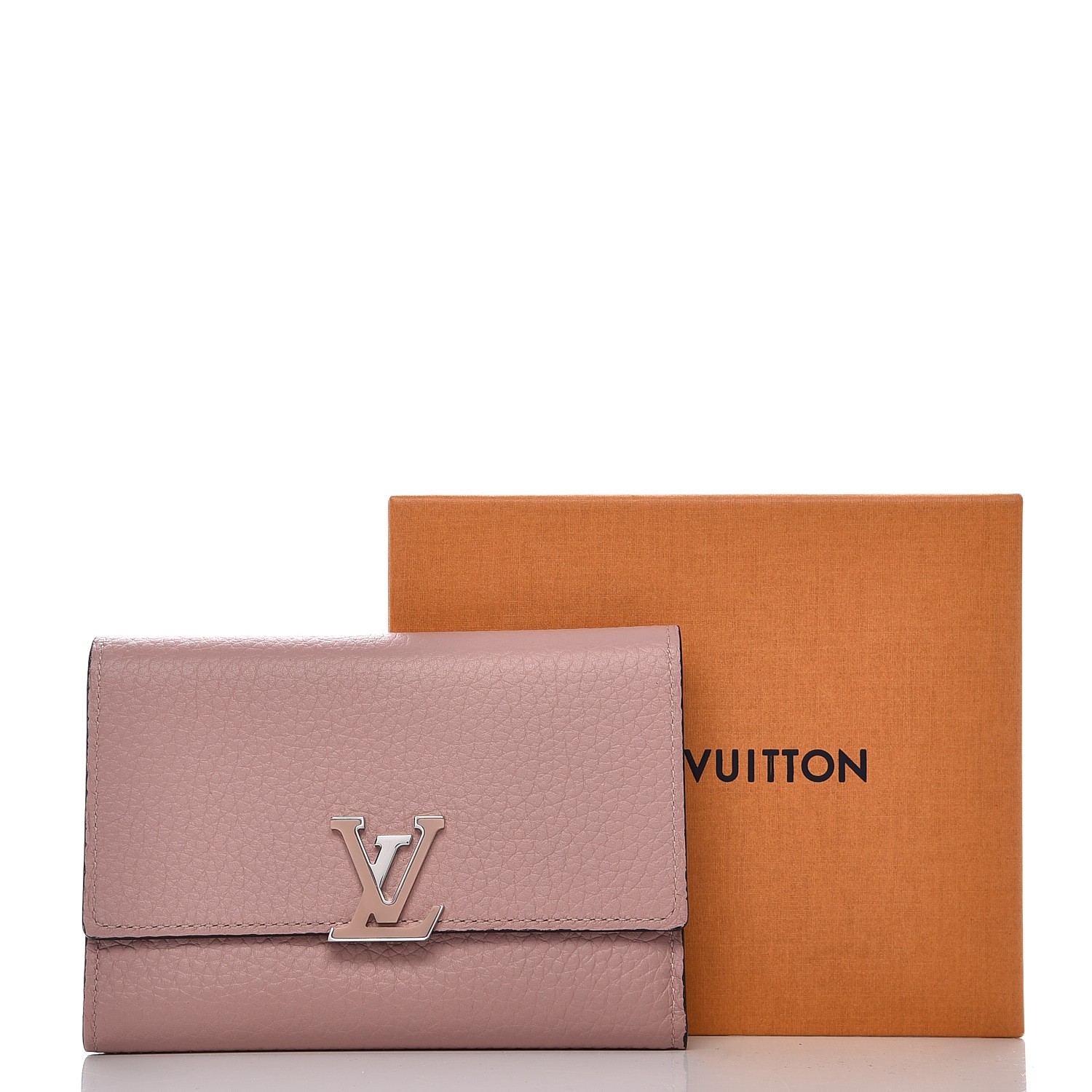 LOUIS VUITTON Taurillon Capucines Compact Wallet Magnolia 276624