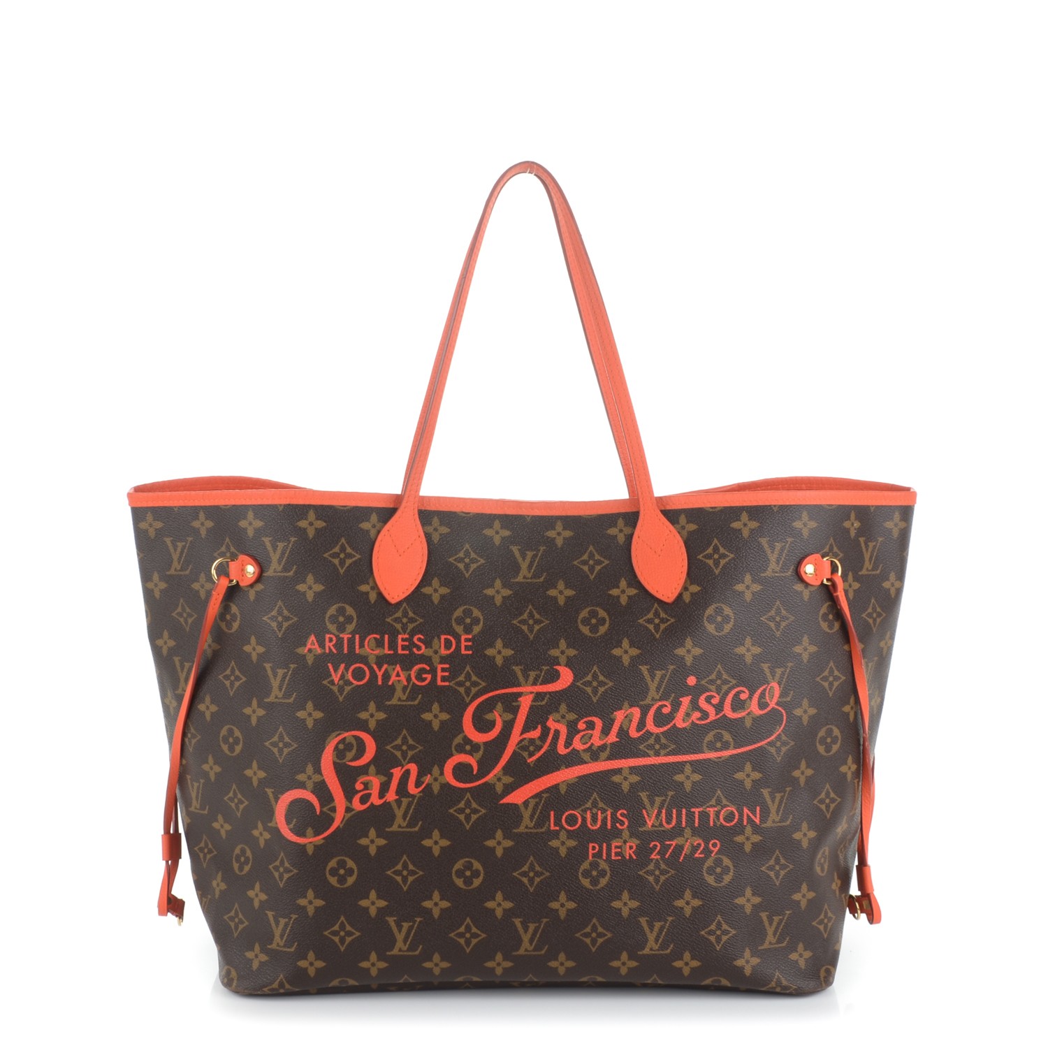 LOUIS VUITTON Monogram Ikat San Francisco LV Cup Neverfull GM Orange 172062