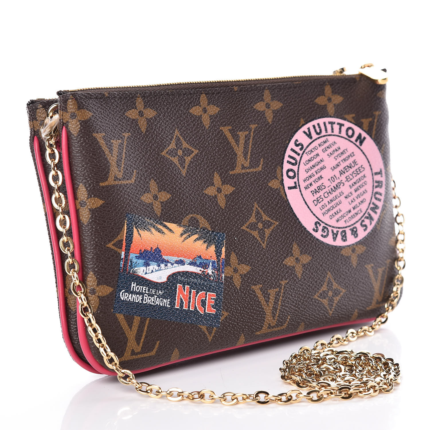 LOUIS VUITTON Monogram World Tour Double Zip Pochette 419599