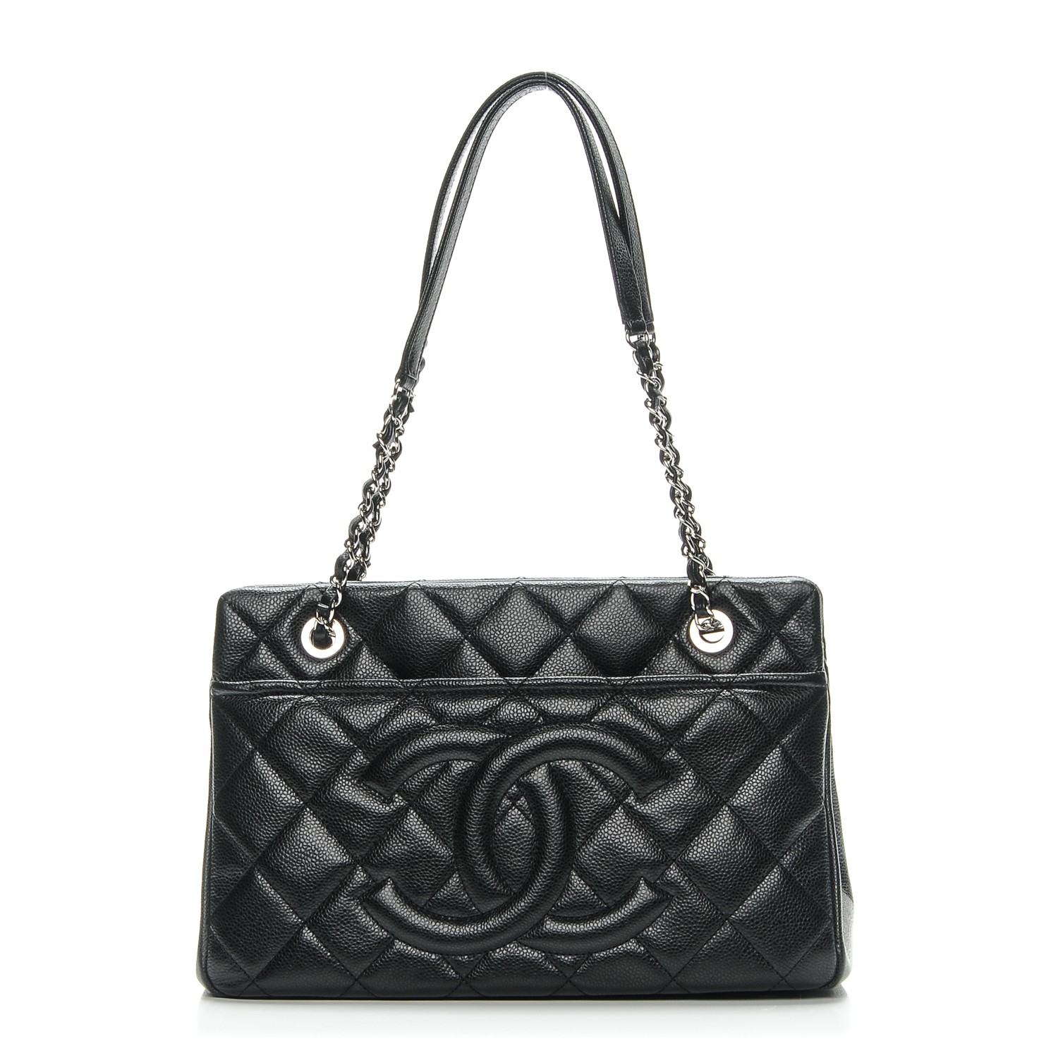 CHANEL Caviar Quilted Timeless CC Tote Black 199606