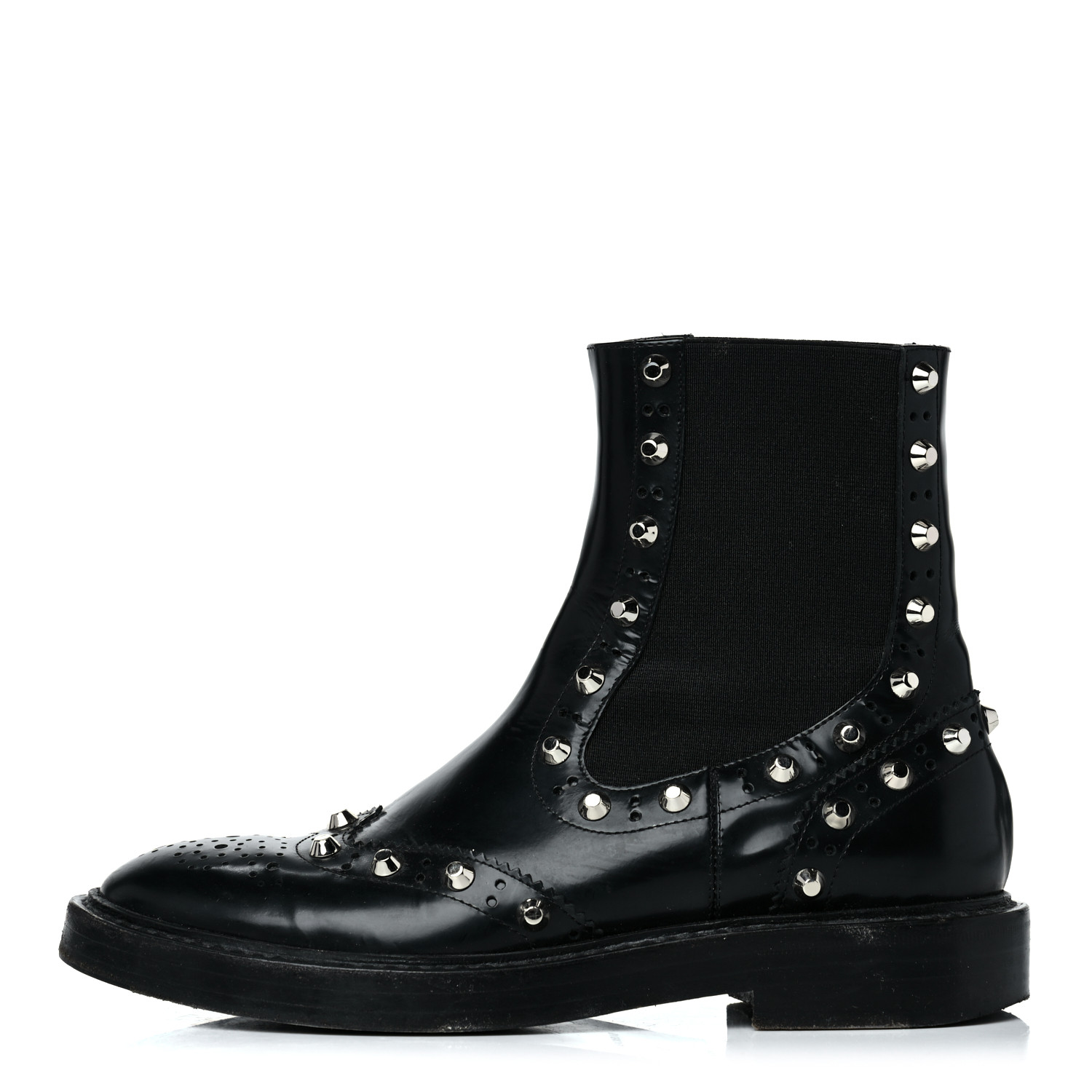 Calfskin Womens Studded Chelsea Boots 37 893424 | FASHIONPHILE