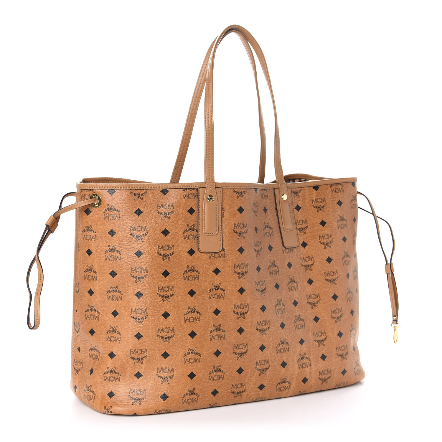 mcm liz large shopper bag cognac