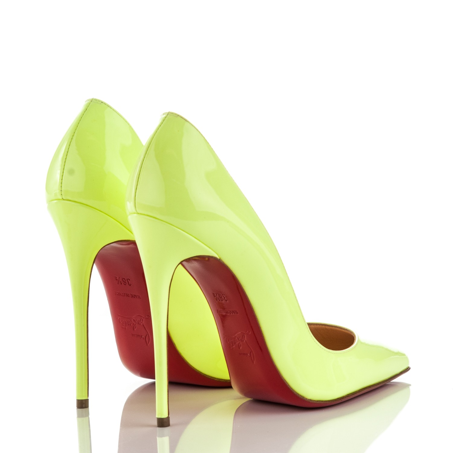 neon yellow christian louboutin heels
