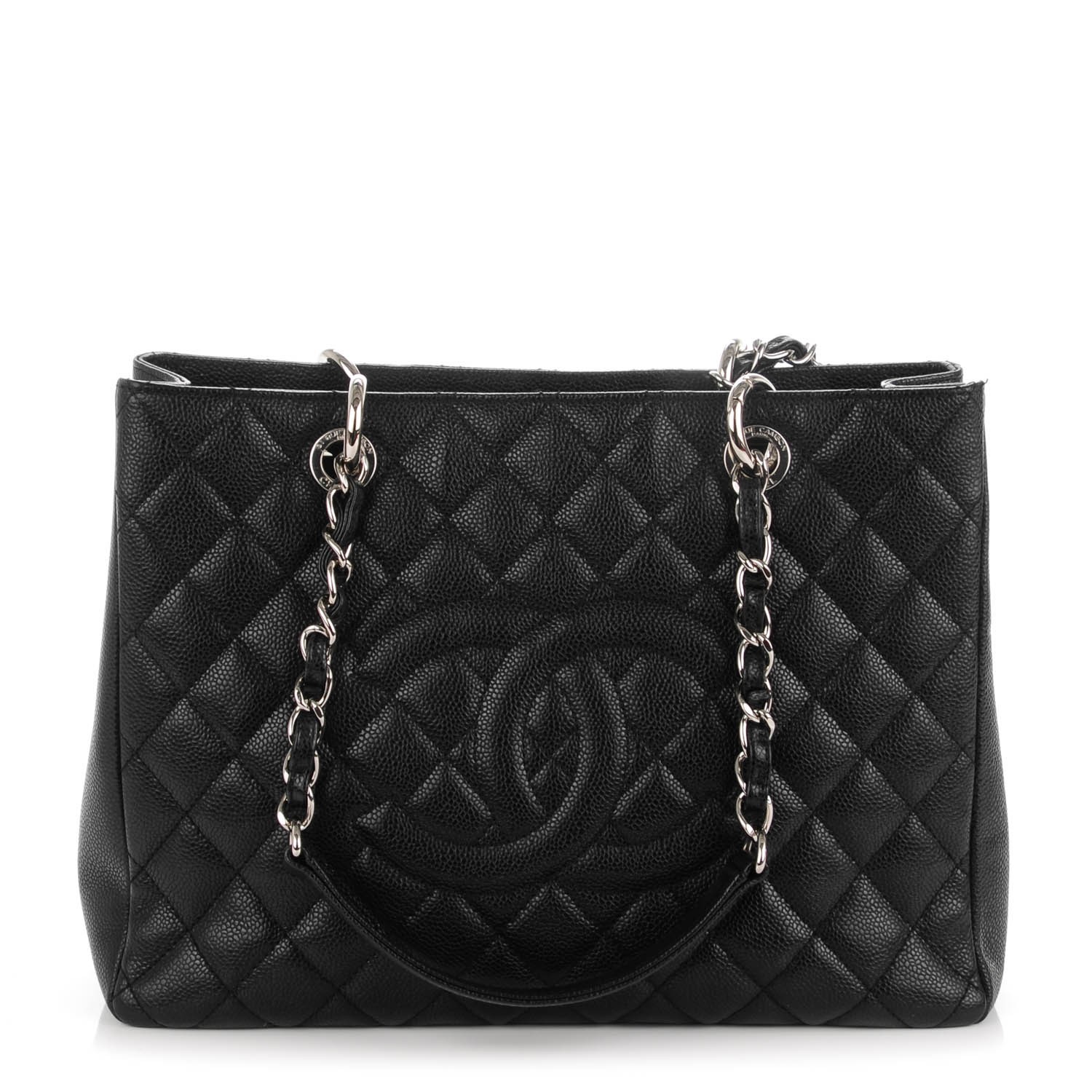 CHANEL Caviar Quilted Grand Shopping Tote GST Black 157101