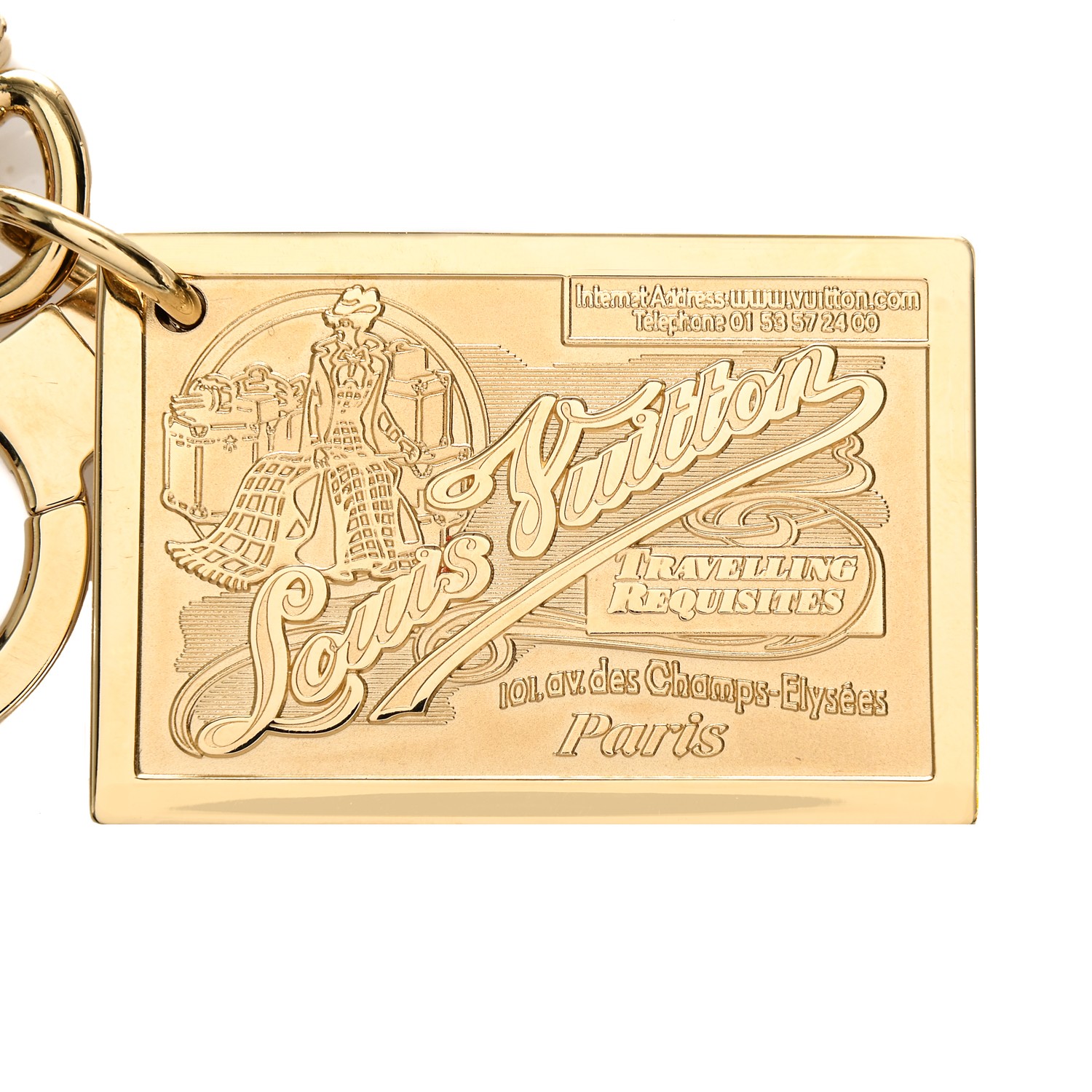 LOUIS VUITTON Travel Chain Extender Key Ring Gold 192488
