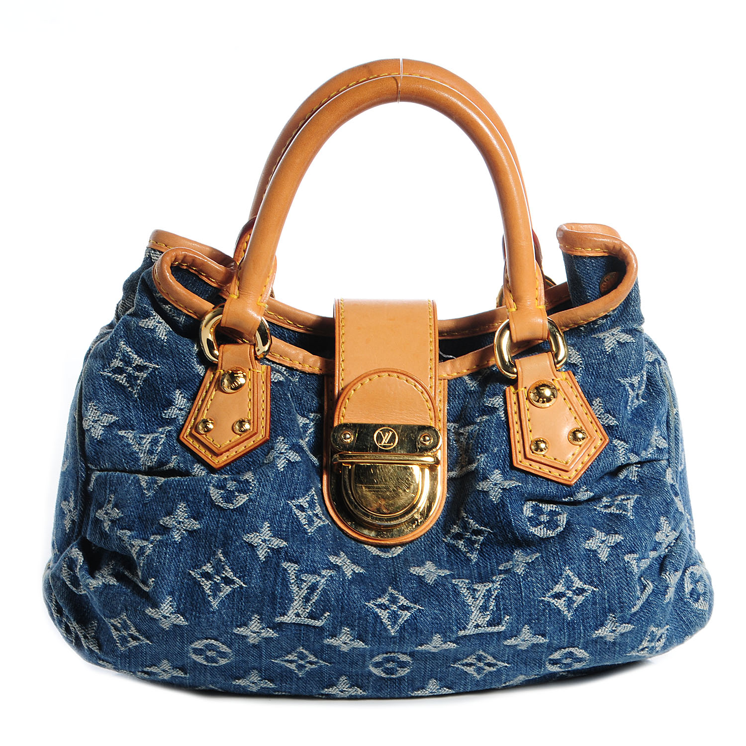 Louis Vuitton Blue Denim Monogram And Vachetta Trim Camera Bag