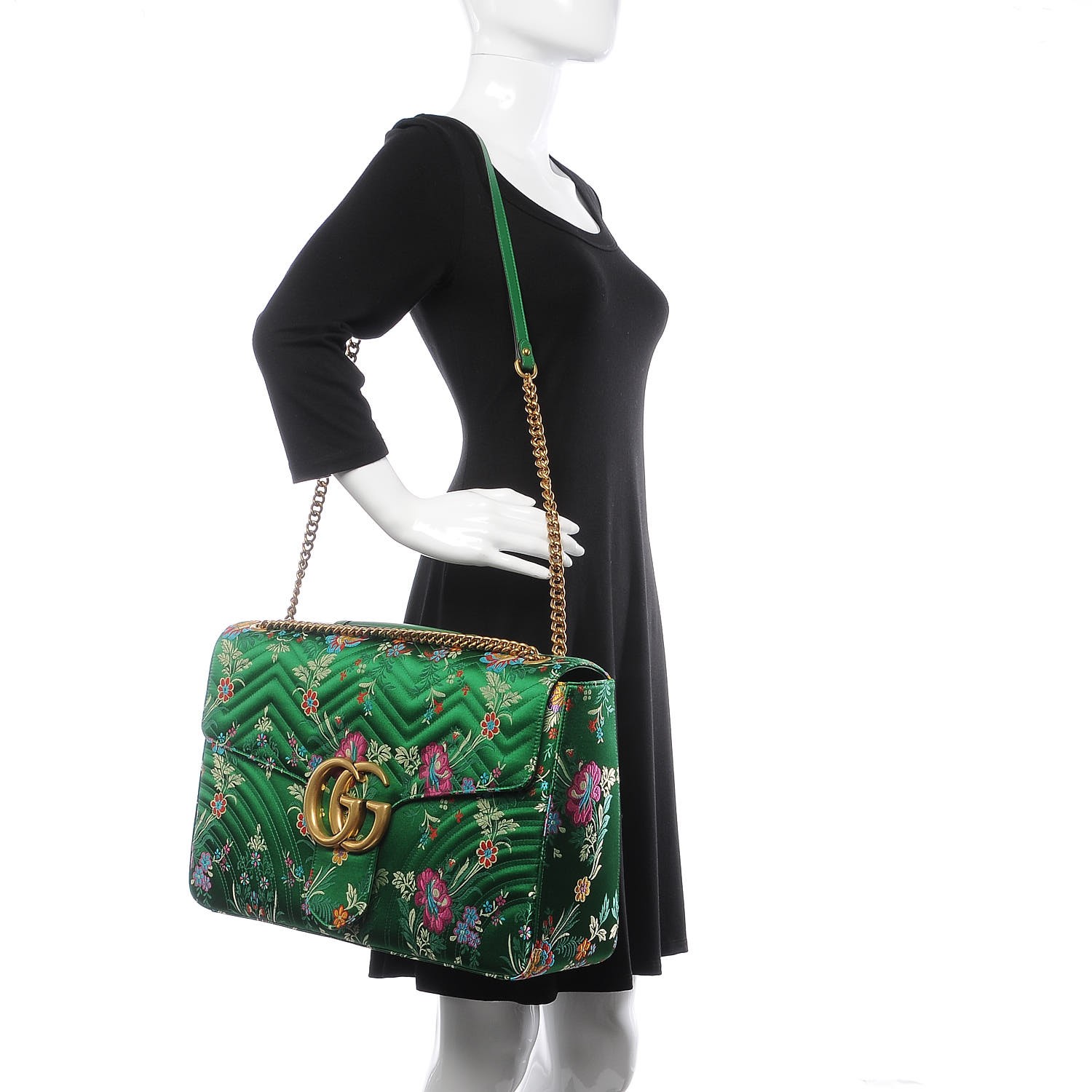 gucci green floral bag