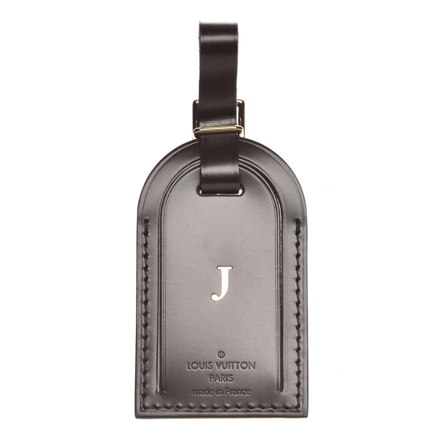 Louis Vuitton Calfskin Small Luggage Tag Black 159320