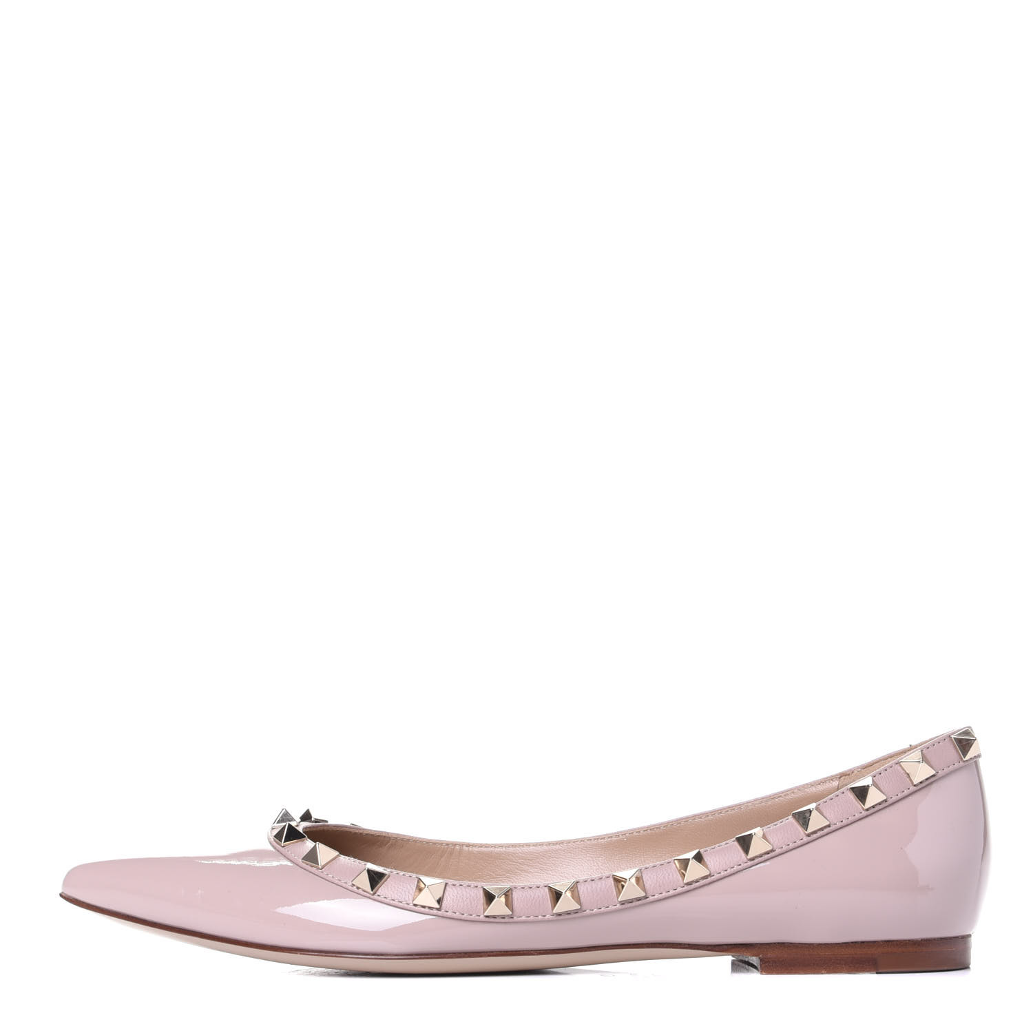 Norm Koncession jug VALENTINO Patent Rockstud Ballerina Flats 37 Pink 776737 | FASHIONPHILE