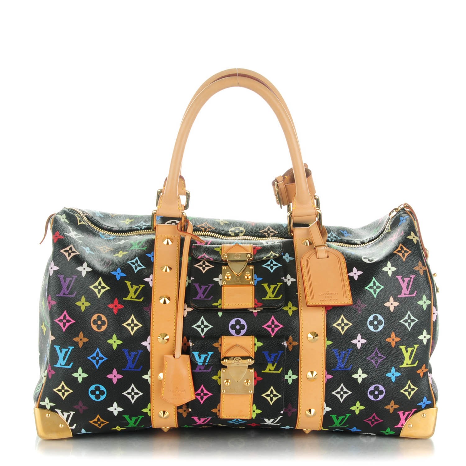 LOUIS VUITTON Monogram Multicolor Keepall 45 Black 149335