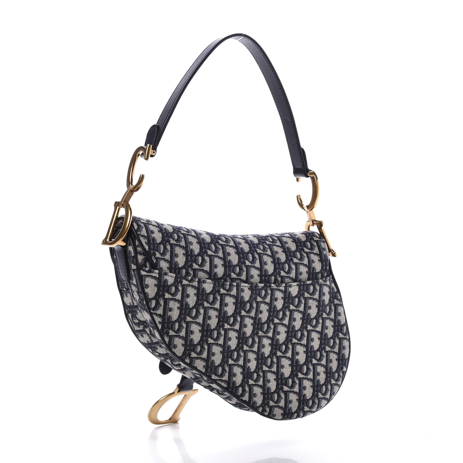 christian dior oblique saddle bag blue