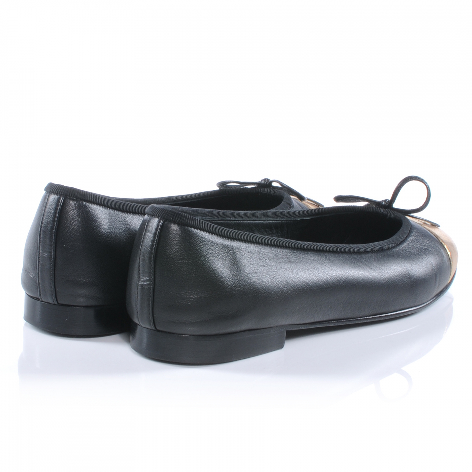 chanel flats cap toe