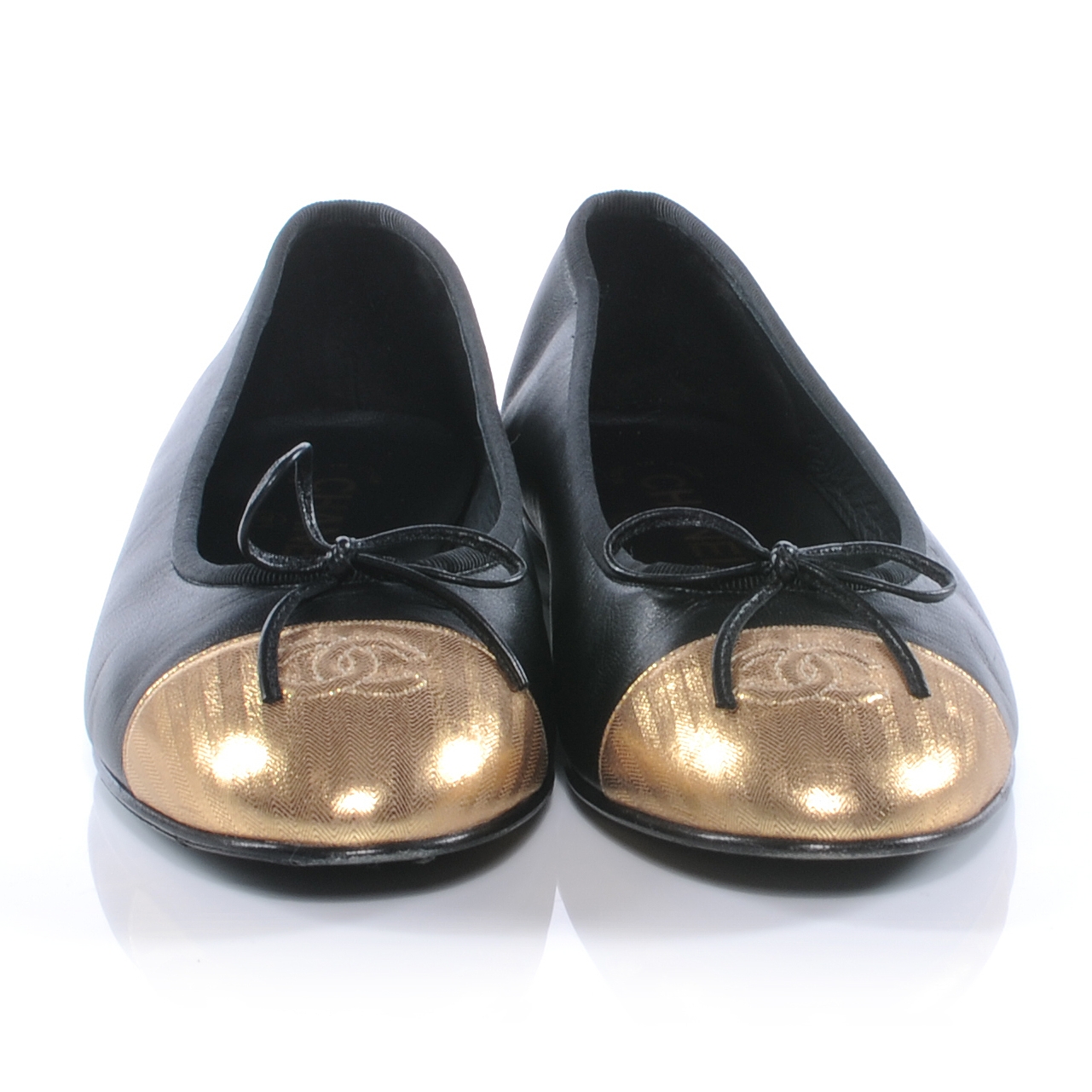 chanel flats cap toe