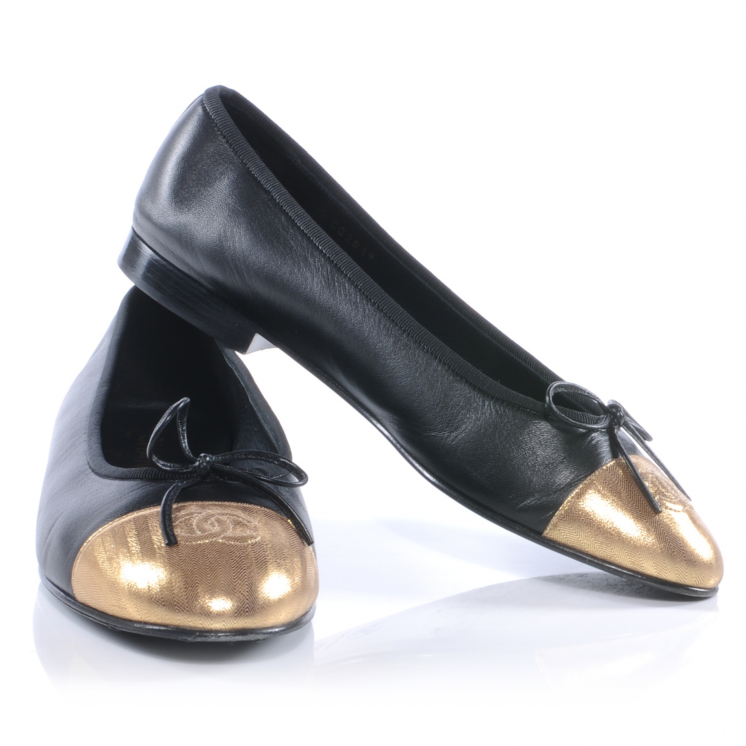 chanel flats cap toe
