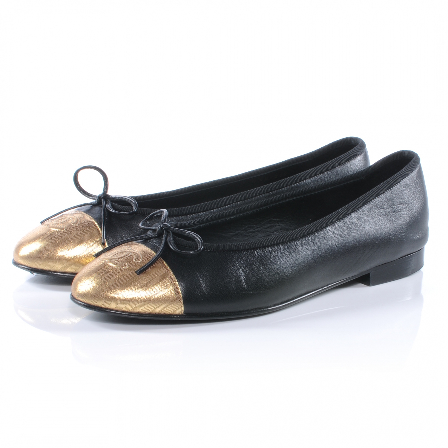 chanel flats cap toe