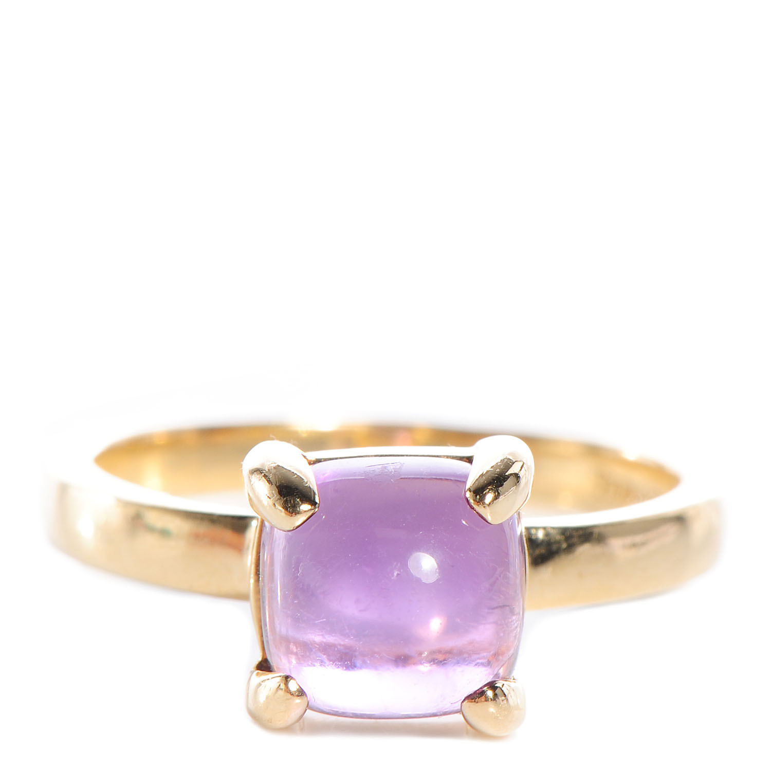 TIFFANY 18K Yellow Gold Amethyst 7mm 