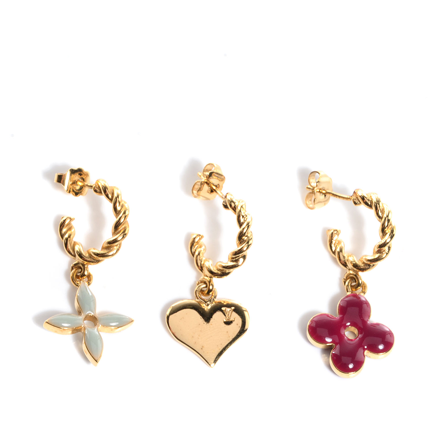 Louis Vuitton Vintage - Sweet Monogram in My Heart Hoop Earrings - Gold  Pink - LV Earrings - Luxury High Quality - Avvenice