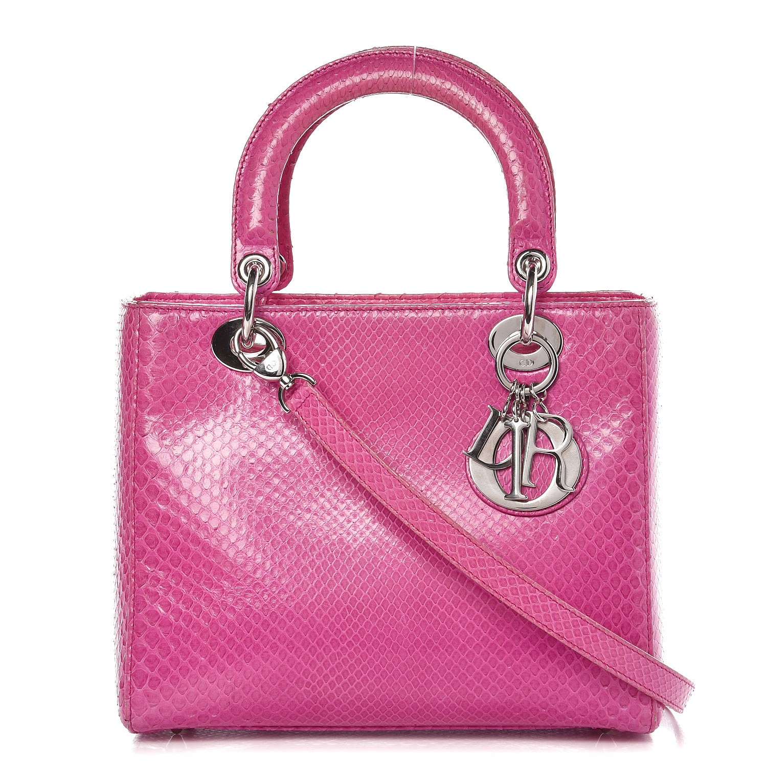 CHRISTIAN DIOR Python Medium Lady Dior Pink 260569