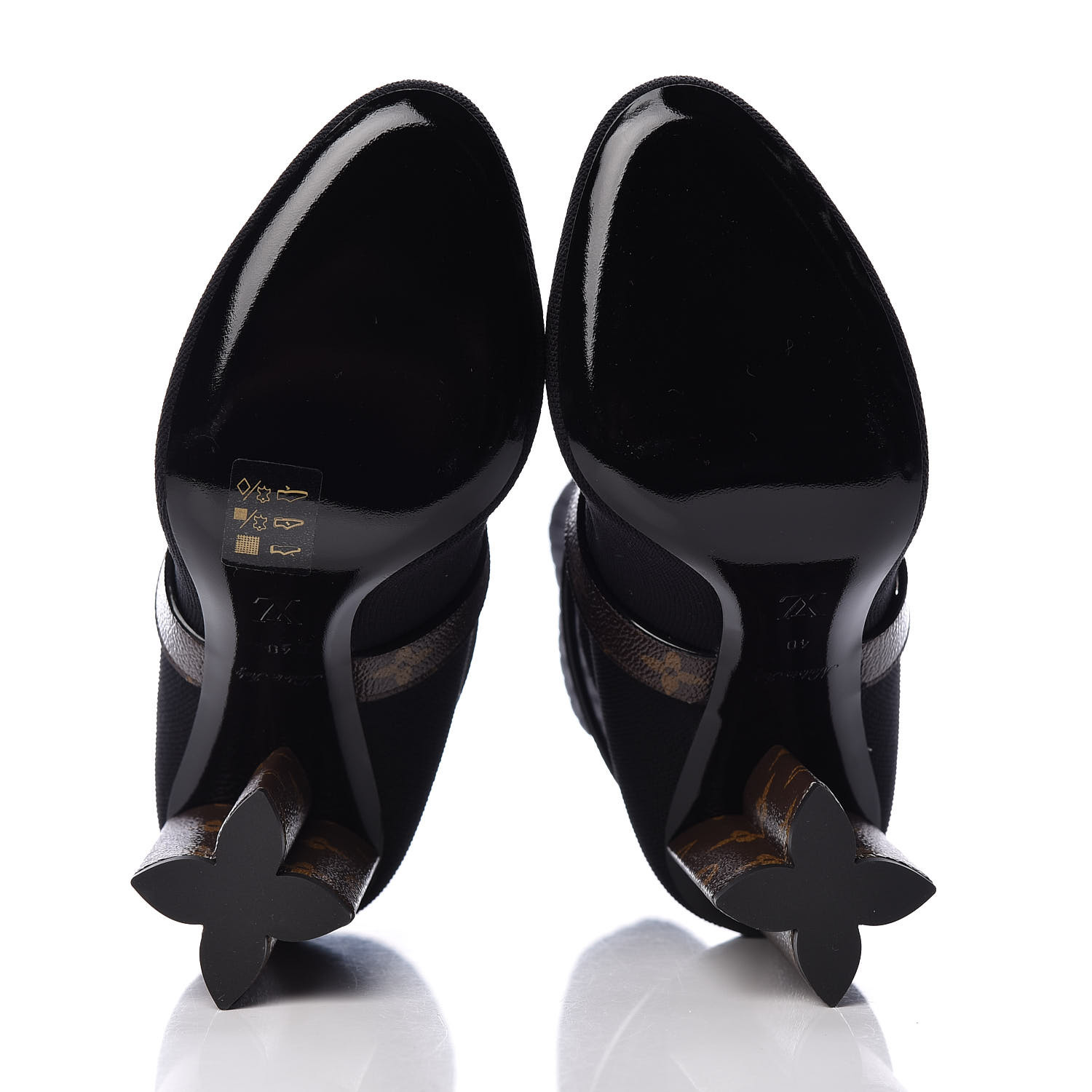 LOUIS VUITTON Monogram Stretch Fabric Silhouette Ankle Boots 40 Black 454148
