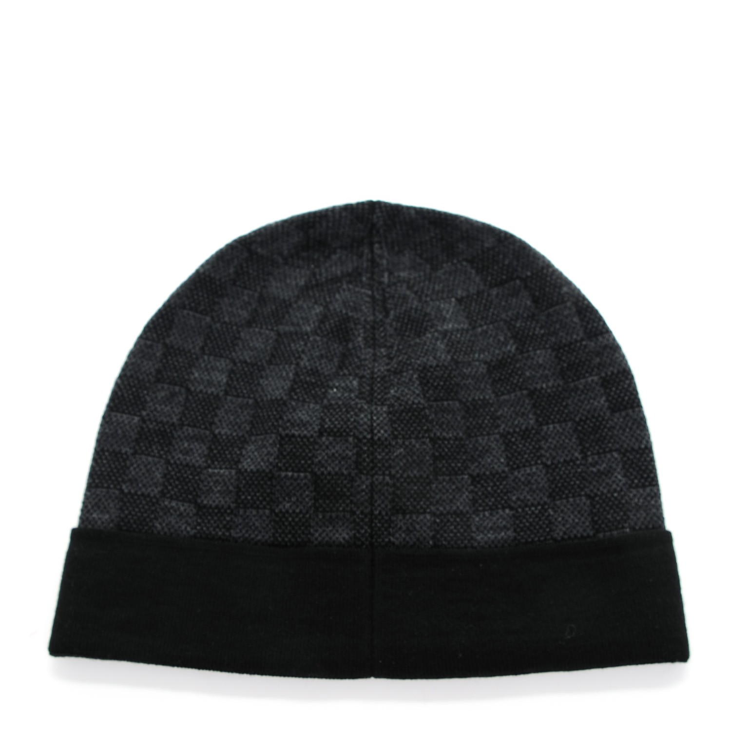 LOUIS VUITTON Wool Petit Damier Hat NM Graphite 157754