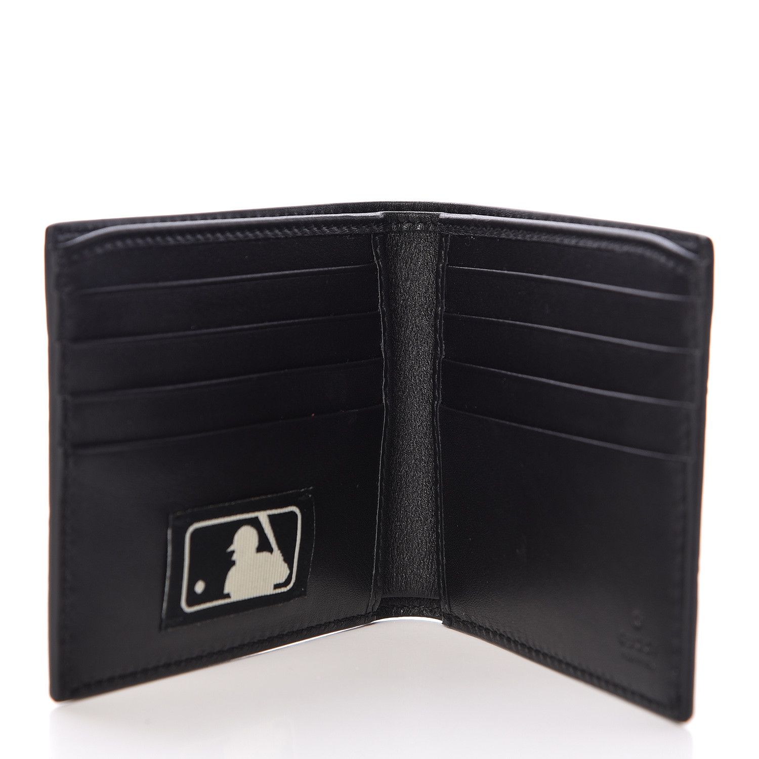 GUCCI Guccissima LA Dodgers Bi-Fold Wallet Black Green 479361