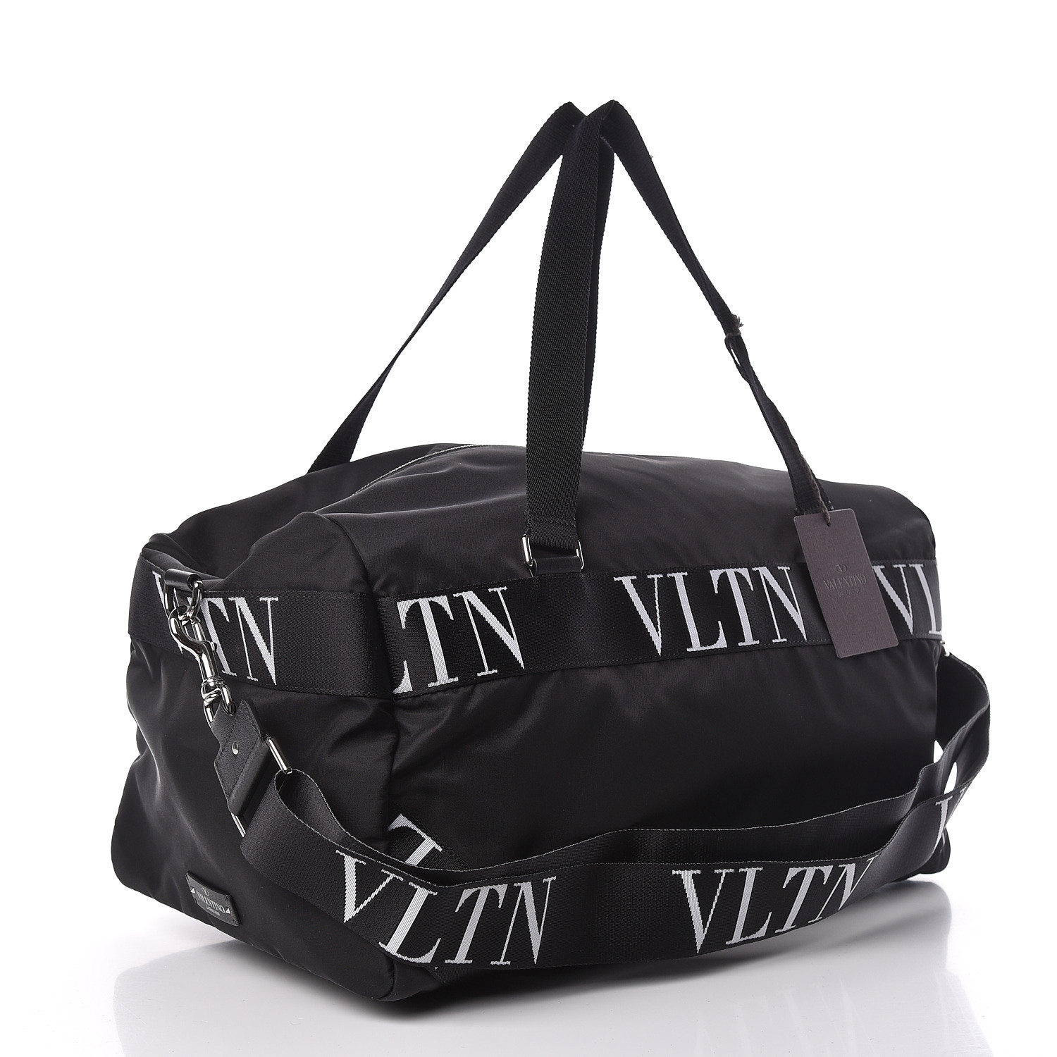 VALENTINO Nylon Ribbon VLTN Duffle Bag Black 476707