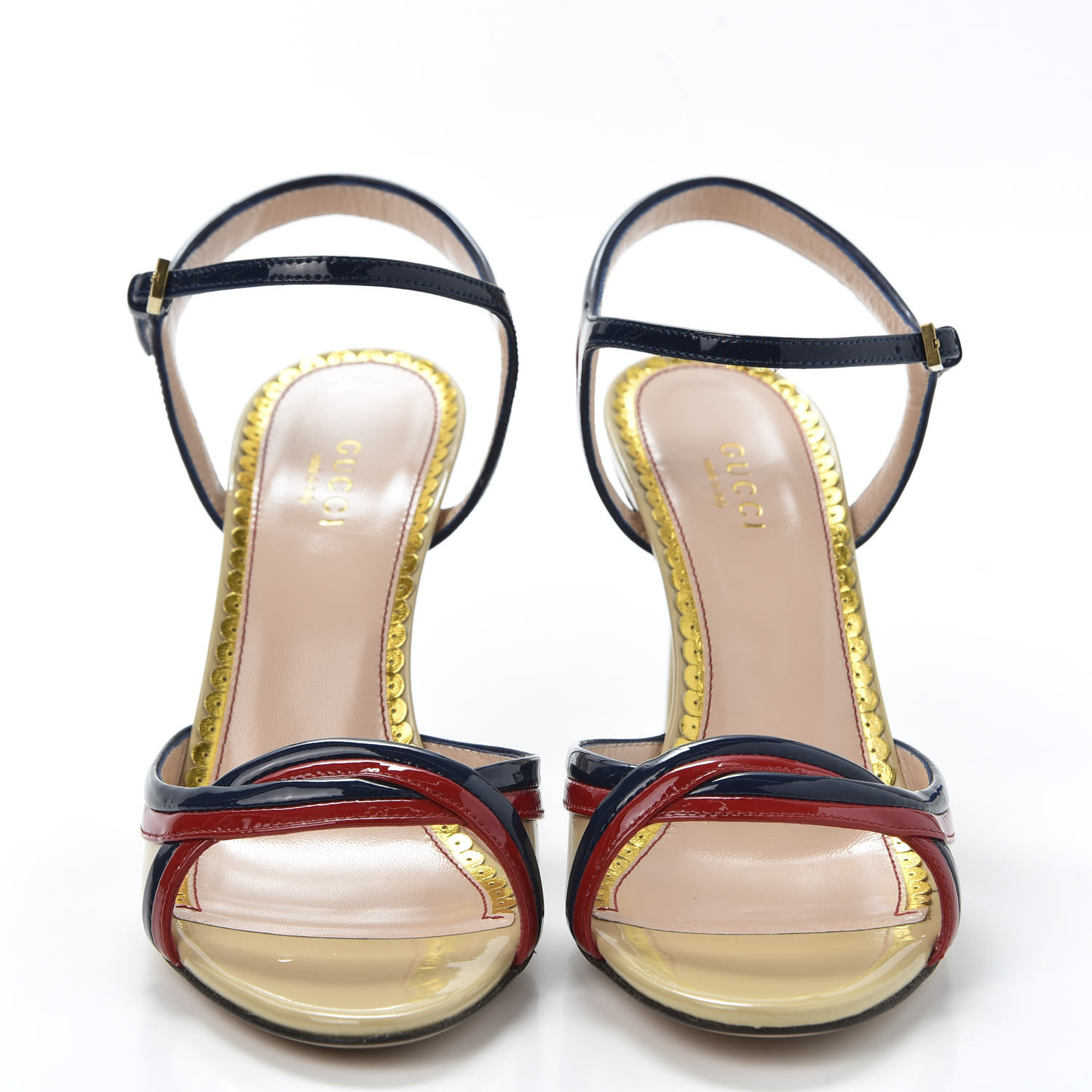 GUCCI Patent Sandals 36.5 Cream 594328