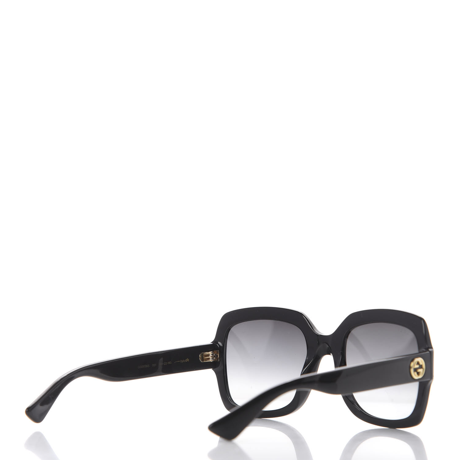GUCCI Oversized Square GG0036S Sunglasses Black 592892 | FASHIONPHILE