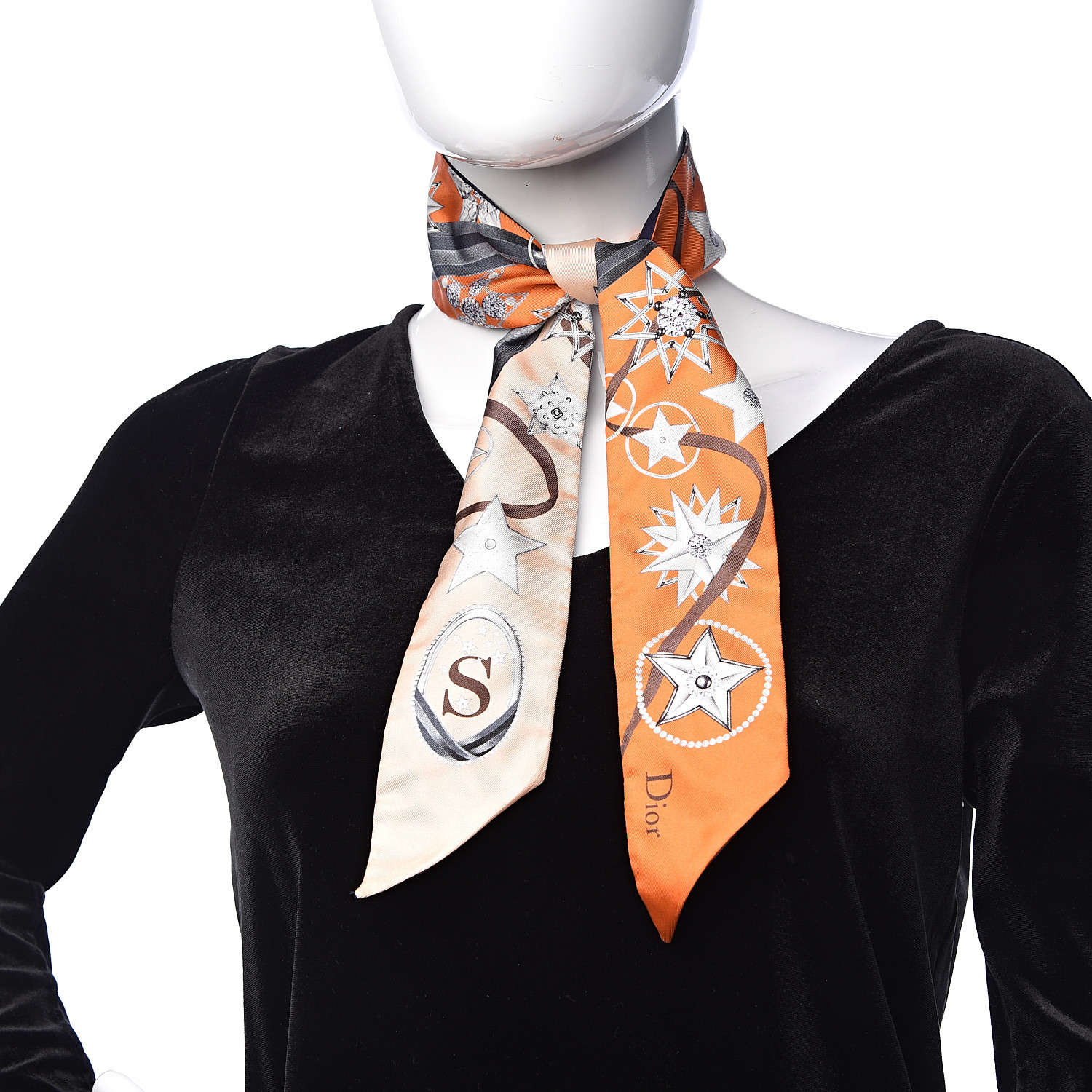 CHRISTIAN DIOR Silk ABCDior S Mitzah Scarf 495243