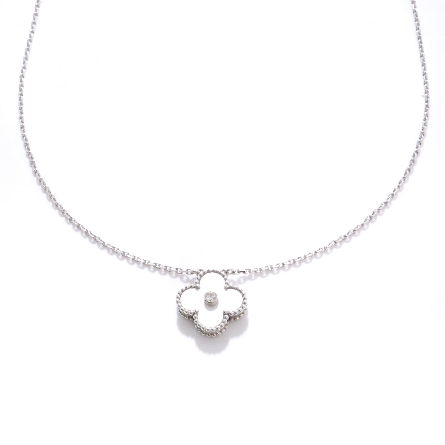 van cleef single clover necklace