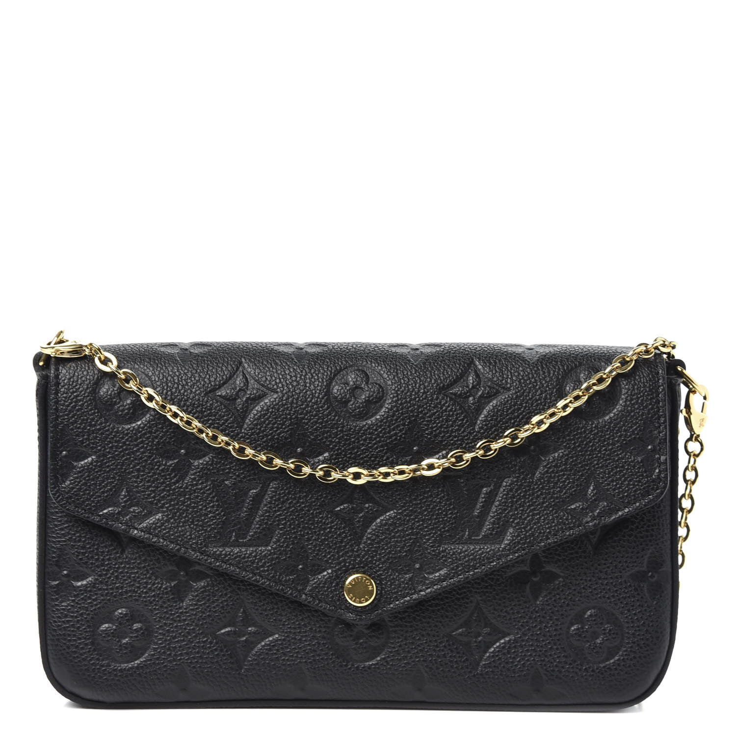 LOUIS VUITTON Empreinte Pochette Felicie Chain Wallet Black 575010