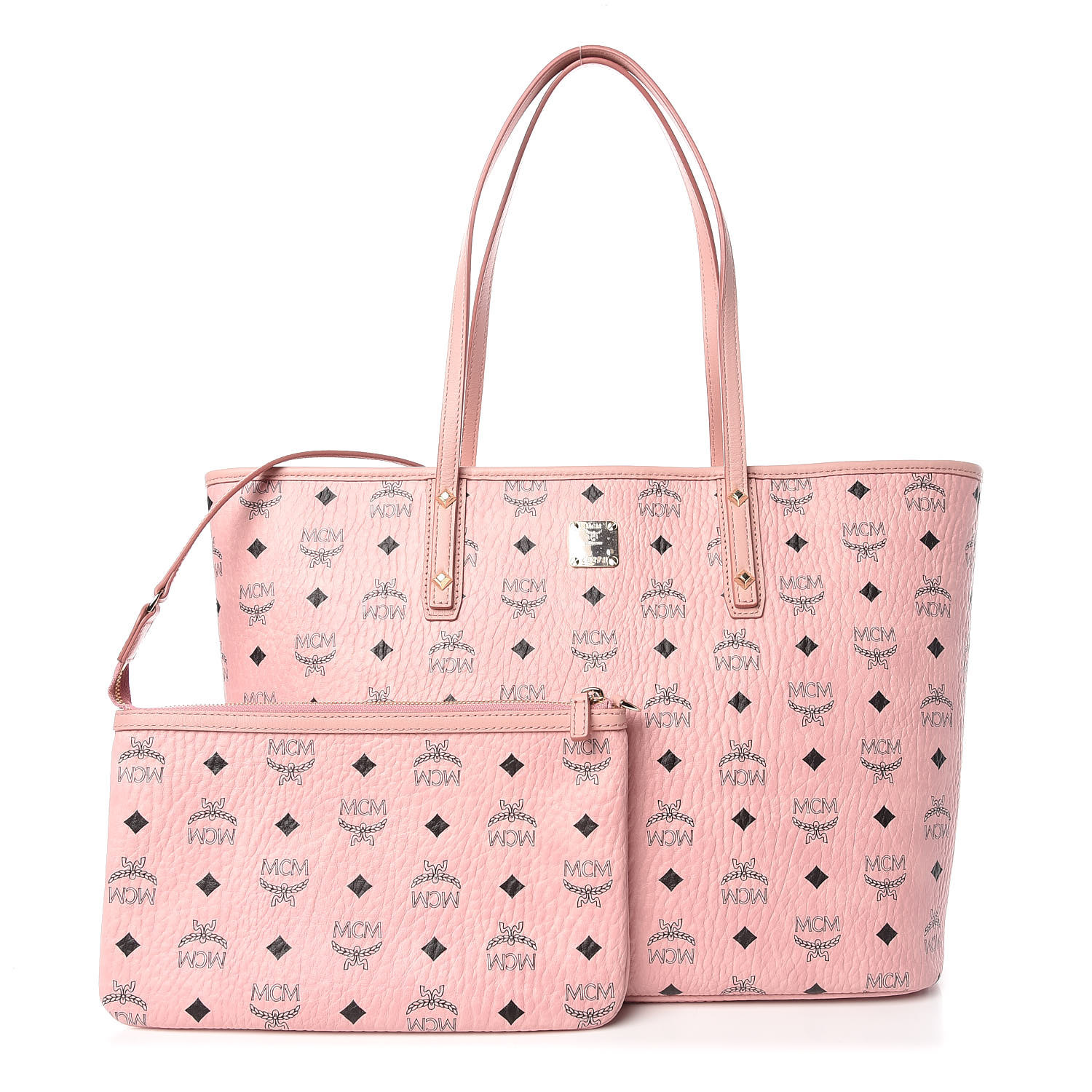Mcm Visetos Medium Anya Per Tote Light Pink