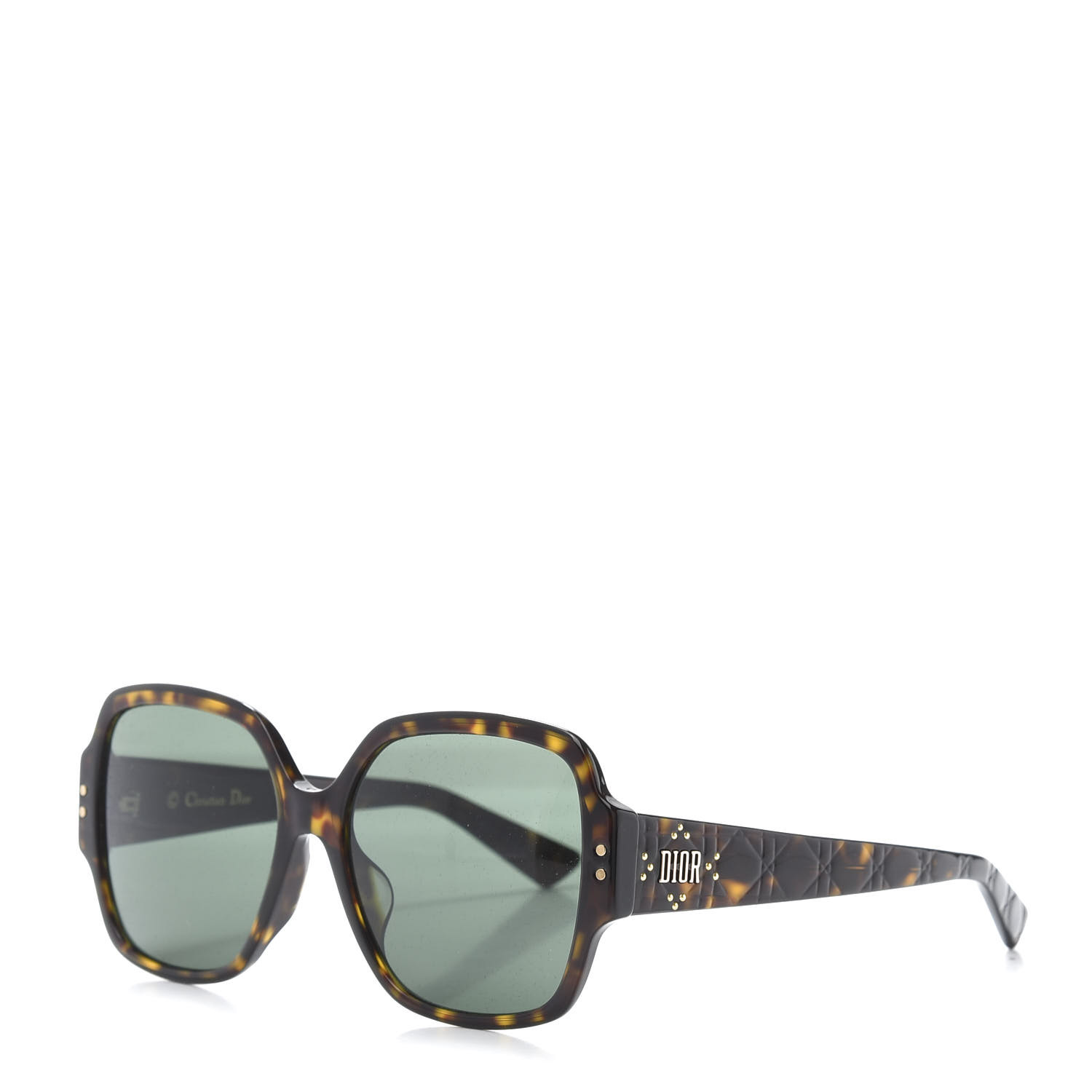 CHRISTIAN DIOR Lady Dior Studs 5F Sunglasses Tortoise 655341 | FASHIONPHILE