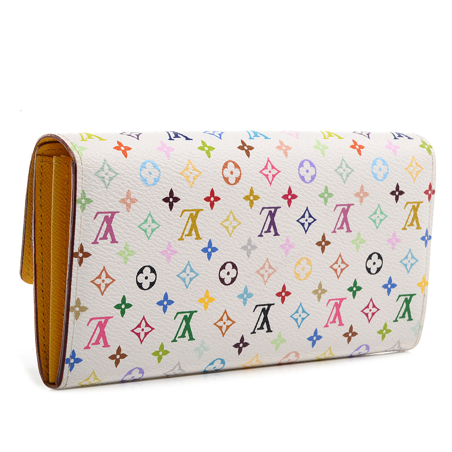 LOUIS VUITTON Multicolor Sarah Wallet White Citron 74722