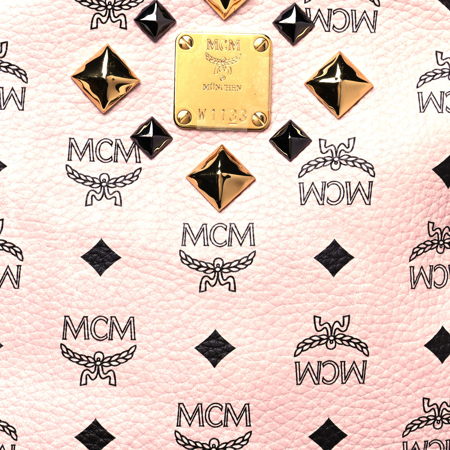 Mcm Visetos Studded Dual Stark Backpack Chalk Pink Black Fashionphile