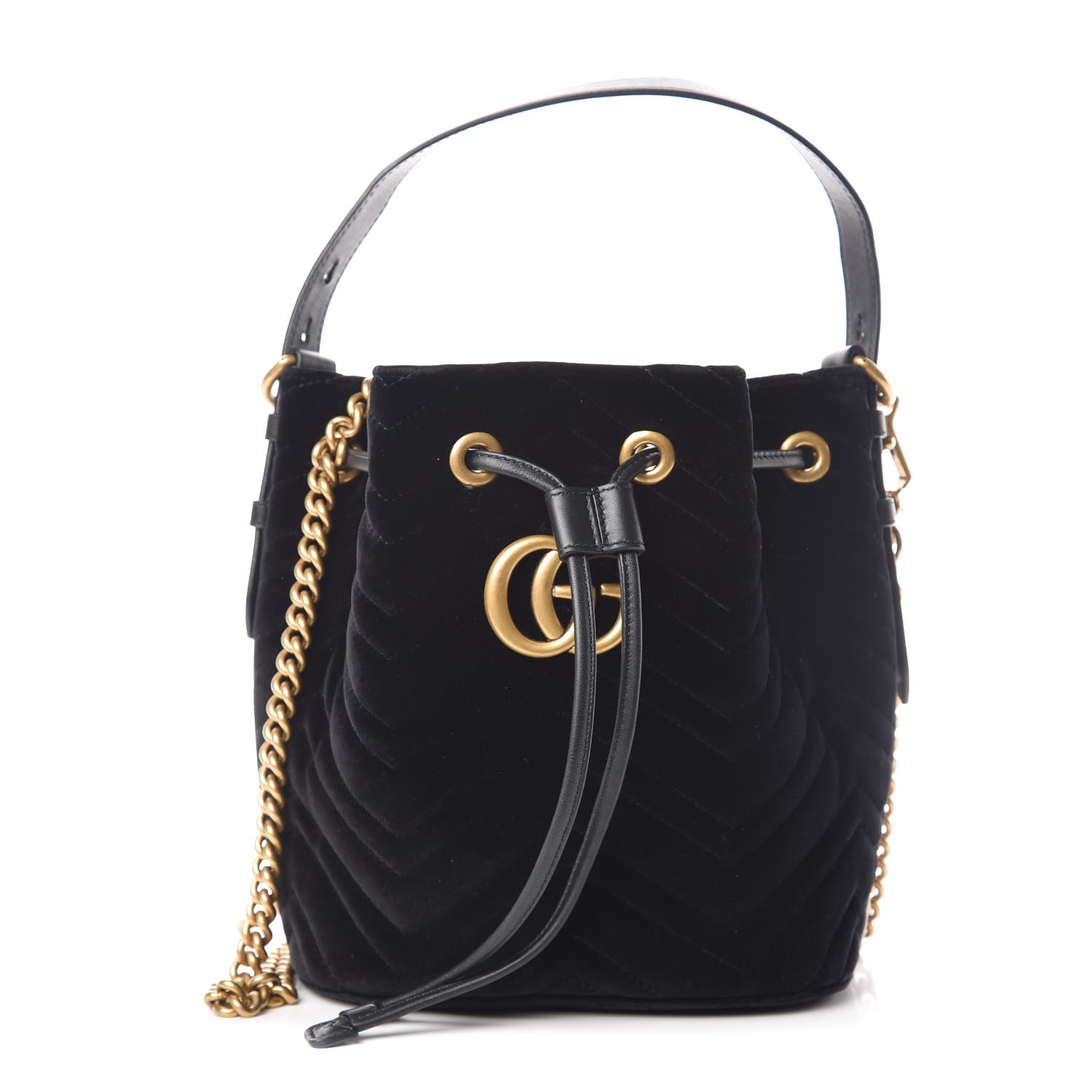 gg marmont velvet bucket bag