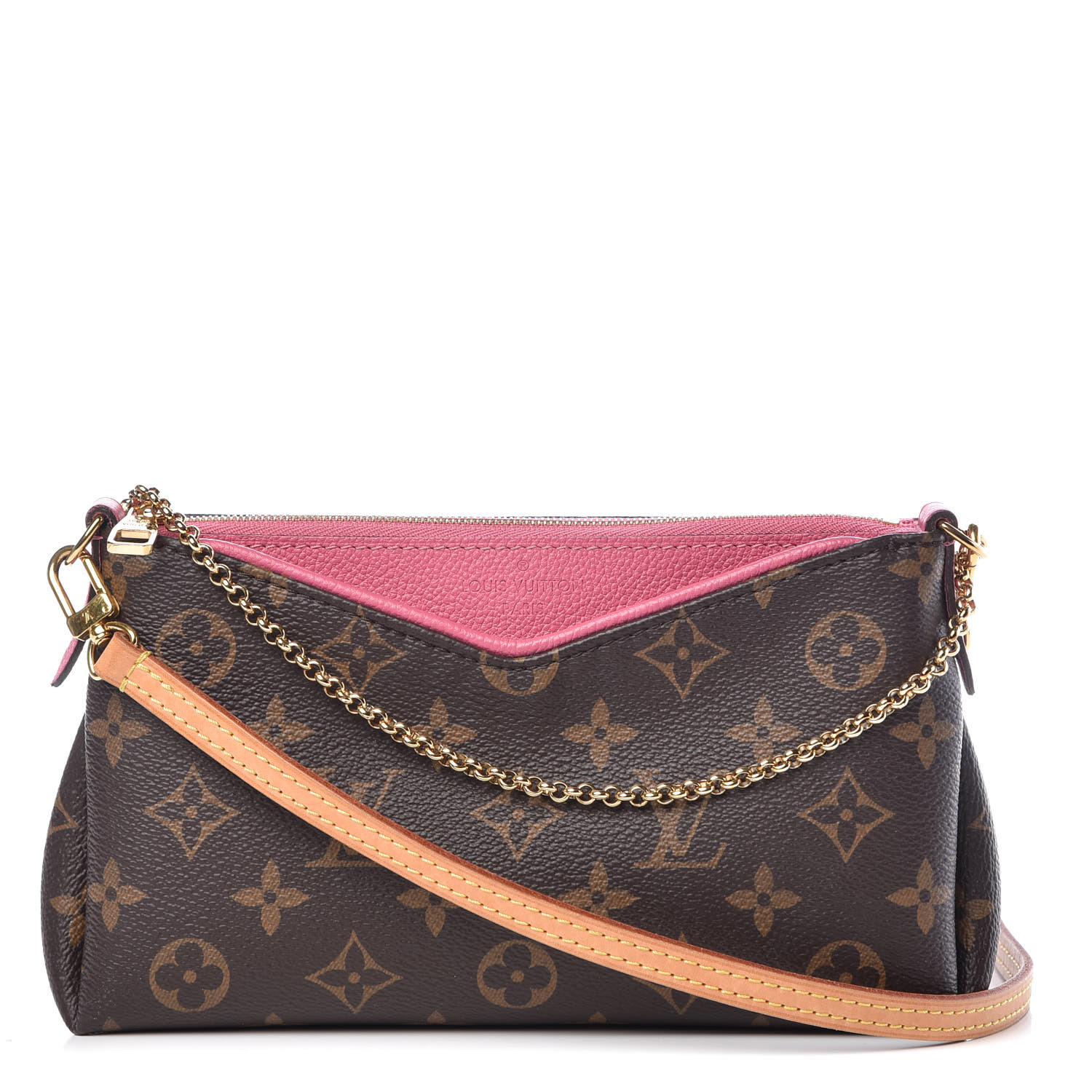 LOUIS VUITTON Monogram Pallas Clutch Rose Fizzy 355366