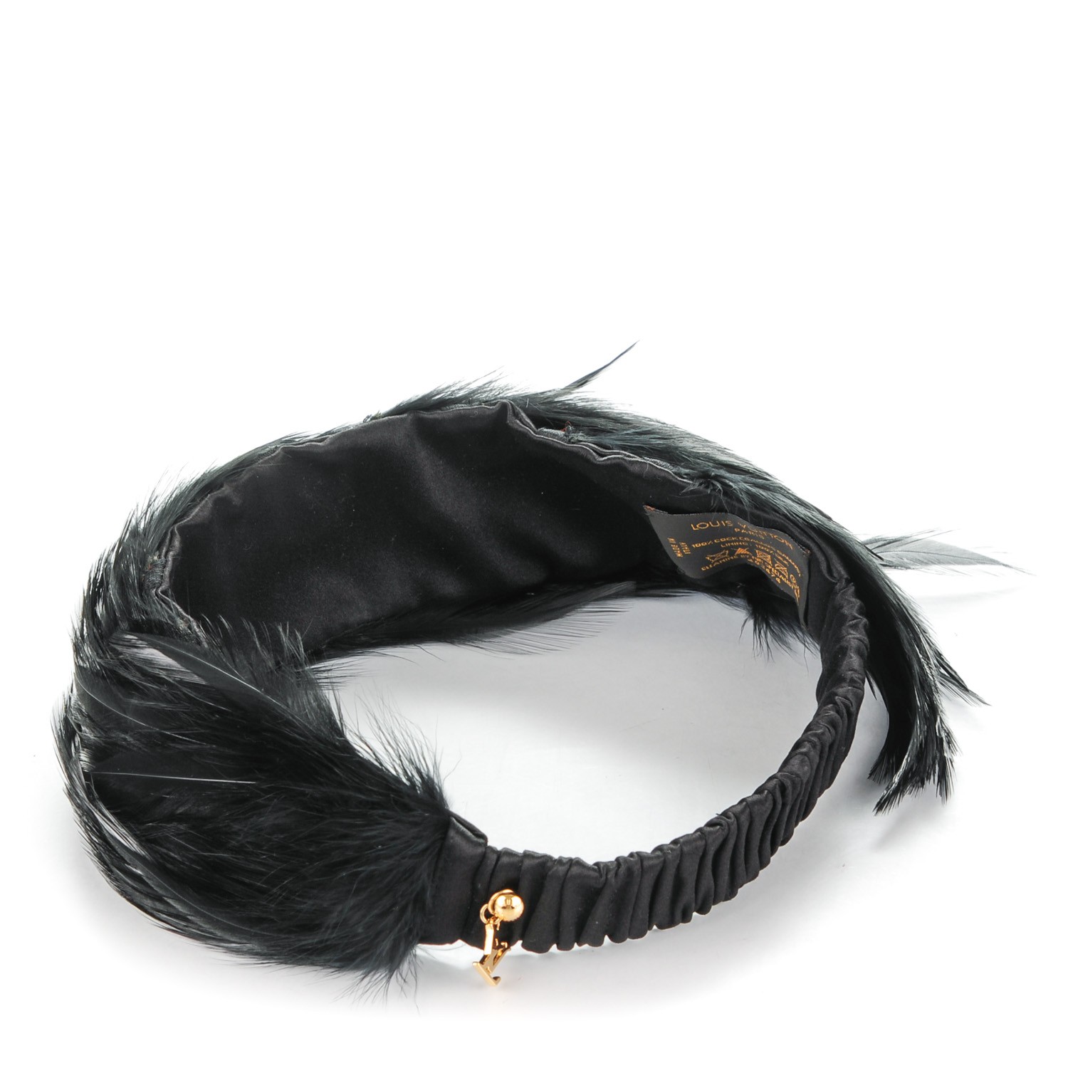 LOUIS VUITTON Fetish Feather Headband Black 161399