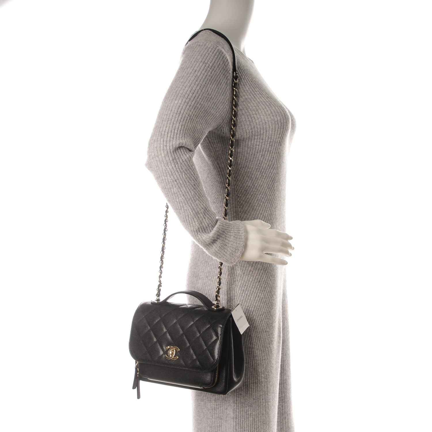 chanel caviar quilted medium business affinity flap black