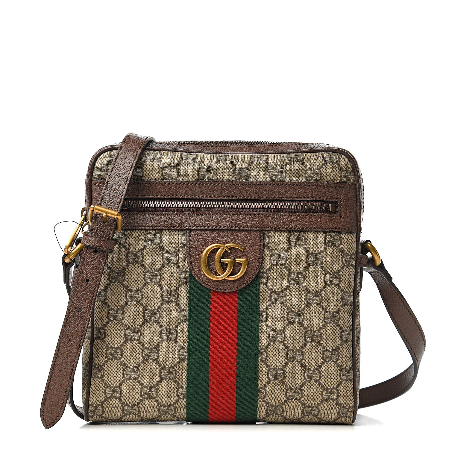 GUCCI GG Supreme Monogram Web Small Ophidia Messenger Bag Brown 539642