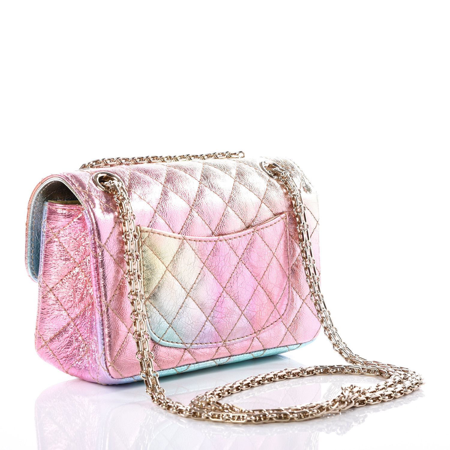 CHANEL Metallic Goatskin Quilted Mini 2.55 Reissue Flap Multicolor 540401