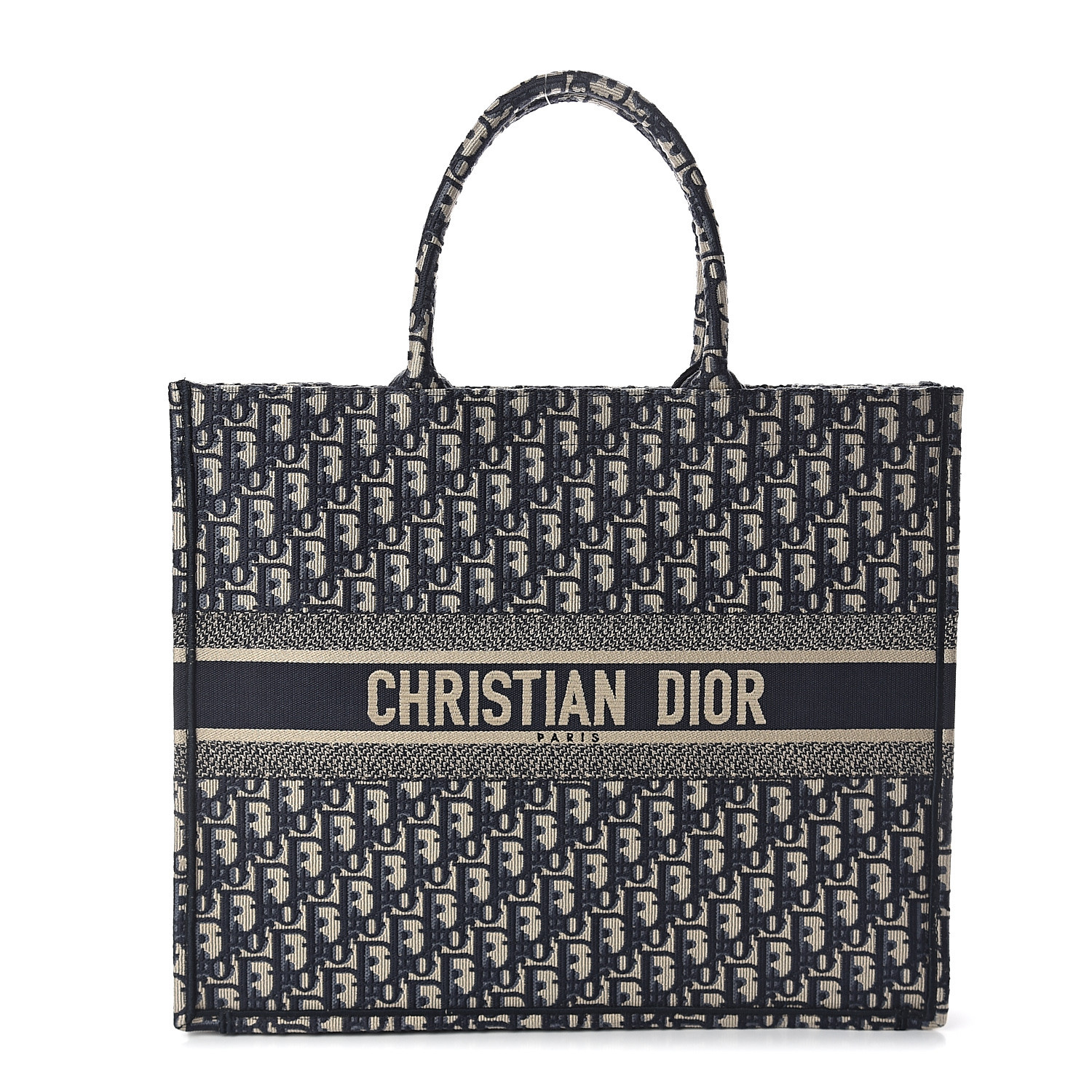 CHRISTIAN DIOR Oblique Book Tote Blue Multicolor 537730 | FASHIONPHILE