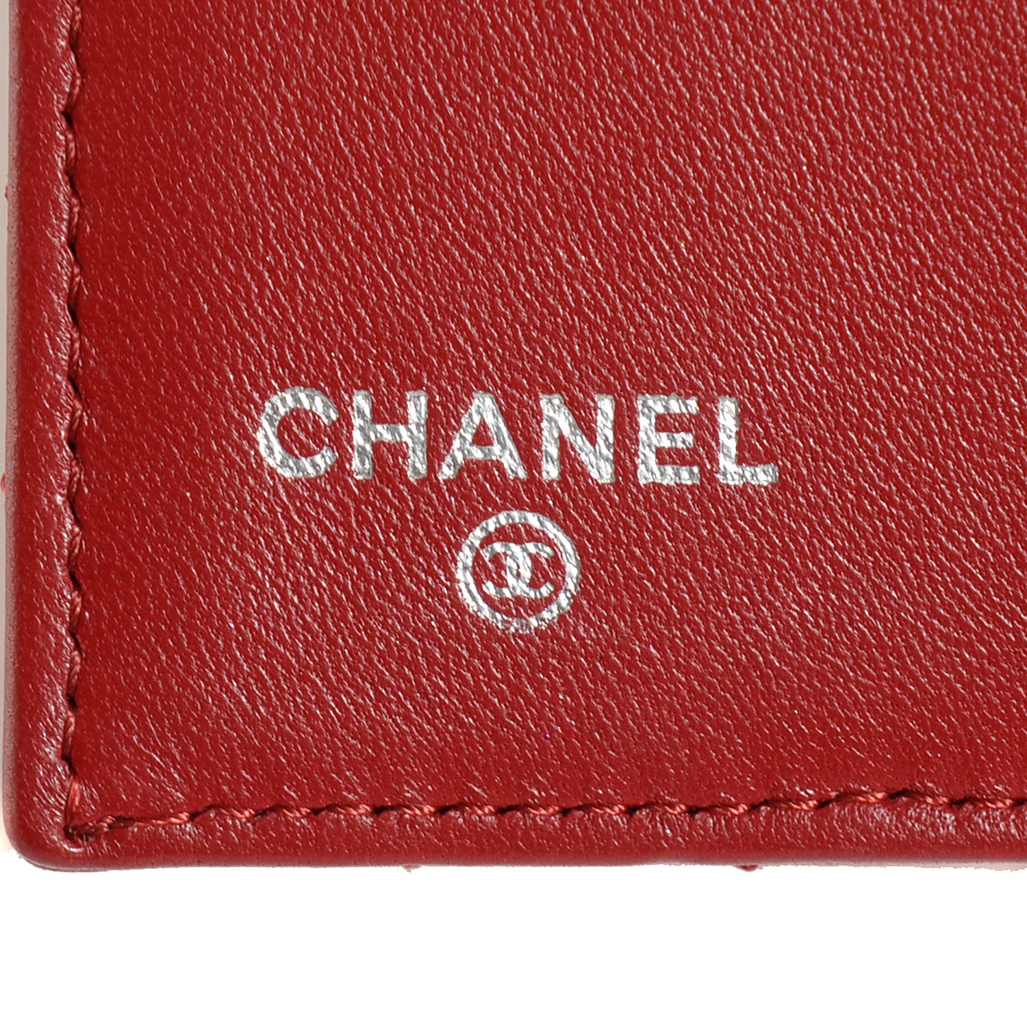 CHANEL Lambskin Quilted French Flap Wallet Red 103671
