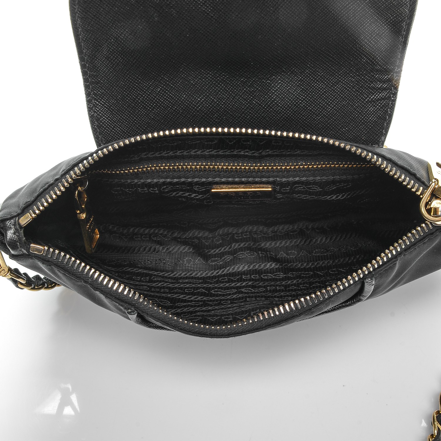 PRADA Tessuto Nylon Saffiano Crossbody Bag Nero Black 194940